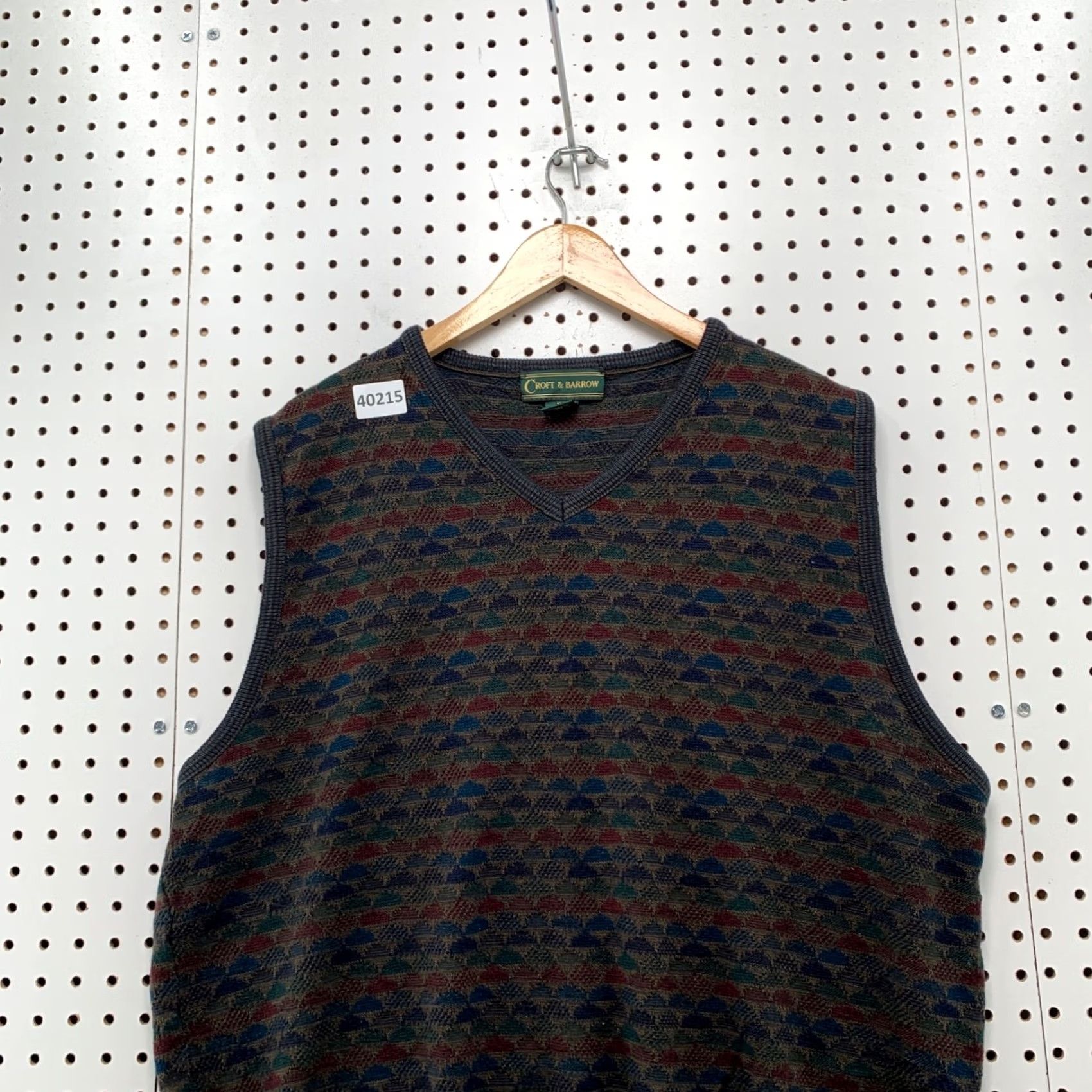 Croft & Barrow Vintage Croft Barrow Sweater Vest XL Brown Wool Geometric Knit Italy Mens Size US XL / EU 56 / 4 - 4 Thumbnail