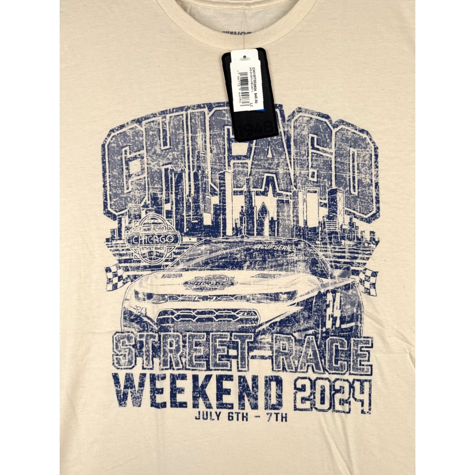 NASCAR Nascar Shirt Adult Large Ivory Cotton Chicago Street Race 2024 Blueprint Style Size US L / EU 52-54 / 3 - 6 Thumbnail