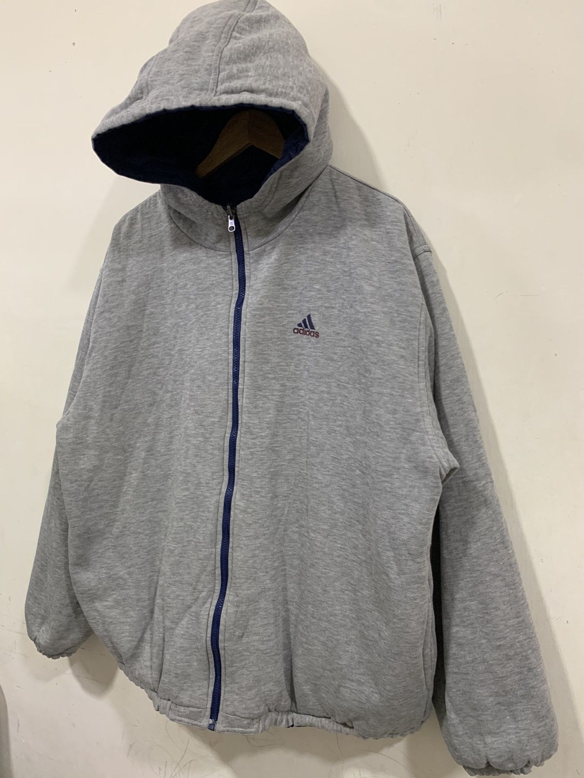 Adidas Vintage Adidas Reversible Hooded Jacket Size US L / EU 52-54 / 3 - 3 Thumbnail