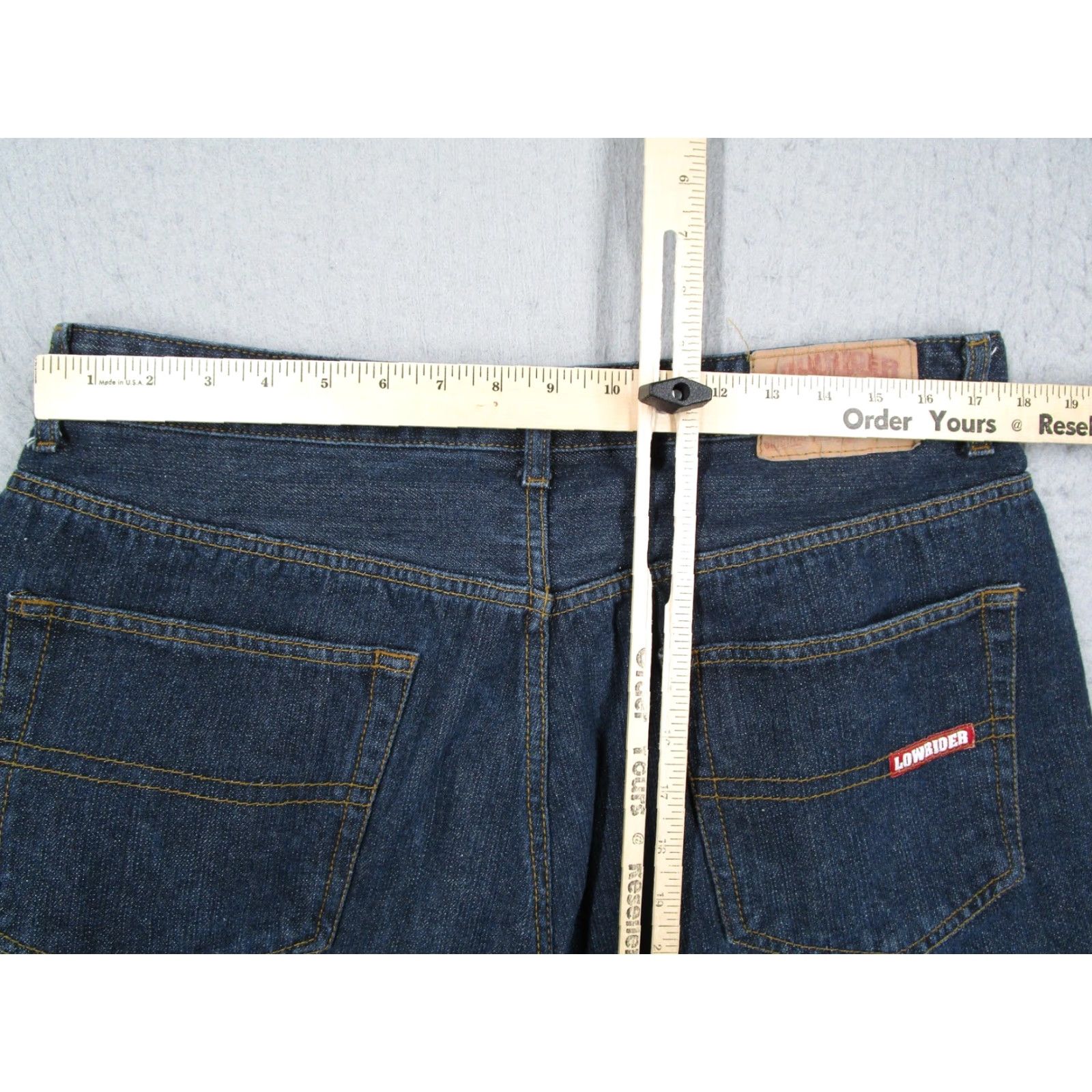 Denime Lowrider Jeans Mens 40x30 Blue Denim Relaxed Fit Straight Leg Cotton Size US 40 / EU 56 - 5 Thumbnail