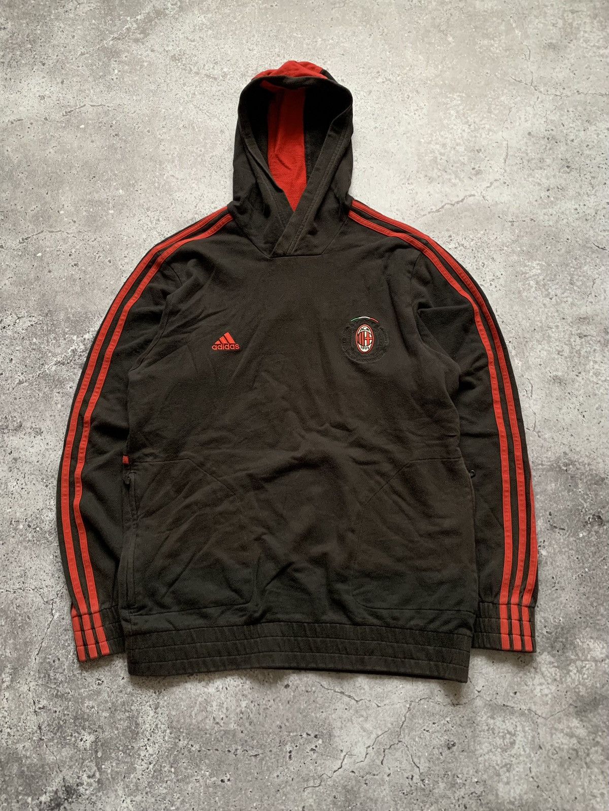 Adidas × Vintage 🔥AC MILAN ADIDAS VINTAGE 2000s BLOCKCORE HOODIE Size US M / EU 48-50 / 2 - 3 Thumbnail
