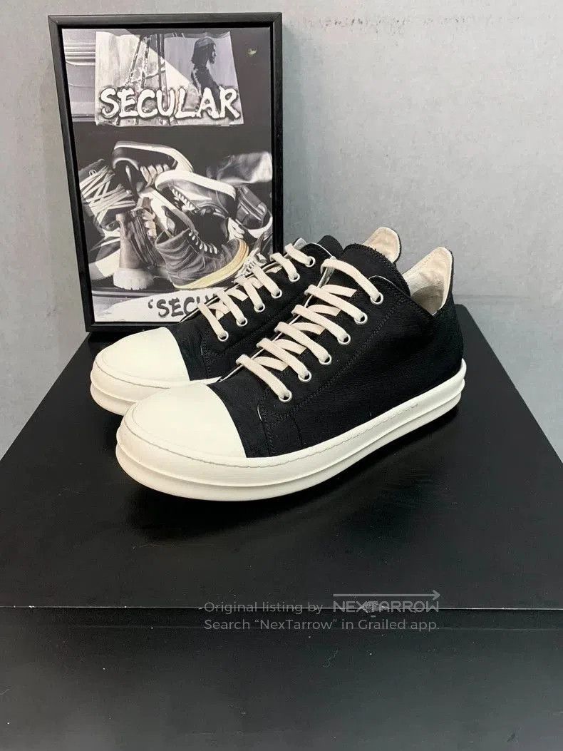 Rick Owens Rick Owens Black and White Low Top Sneakers. Size US 10 / EU 43 - 2 Thumbnail