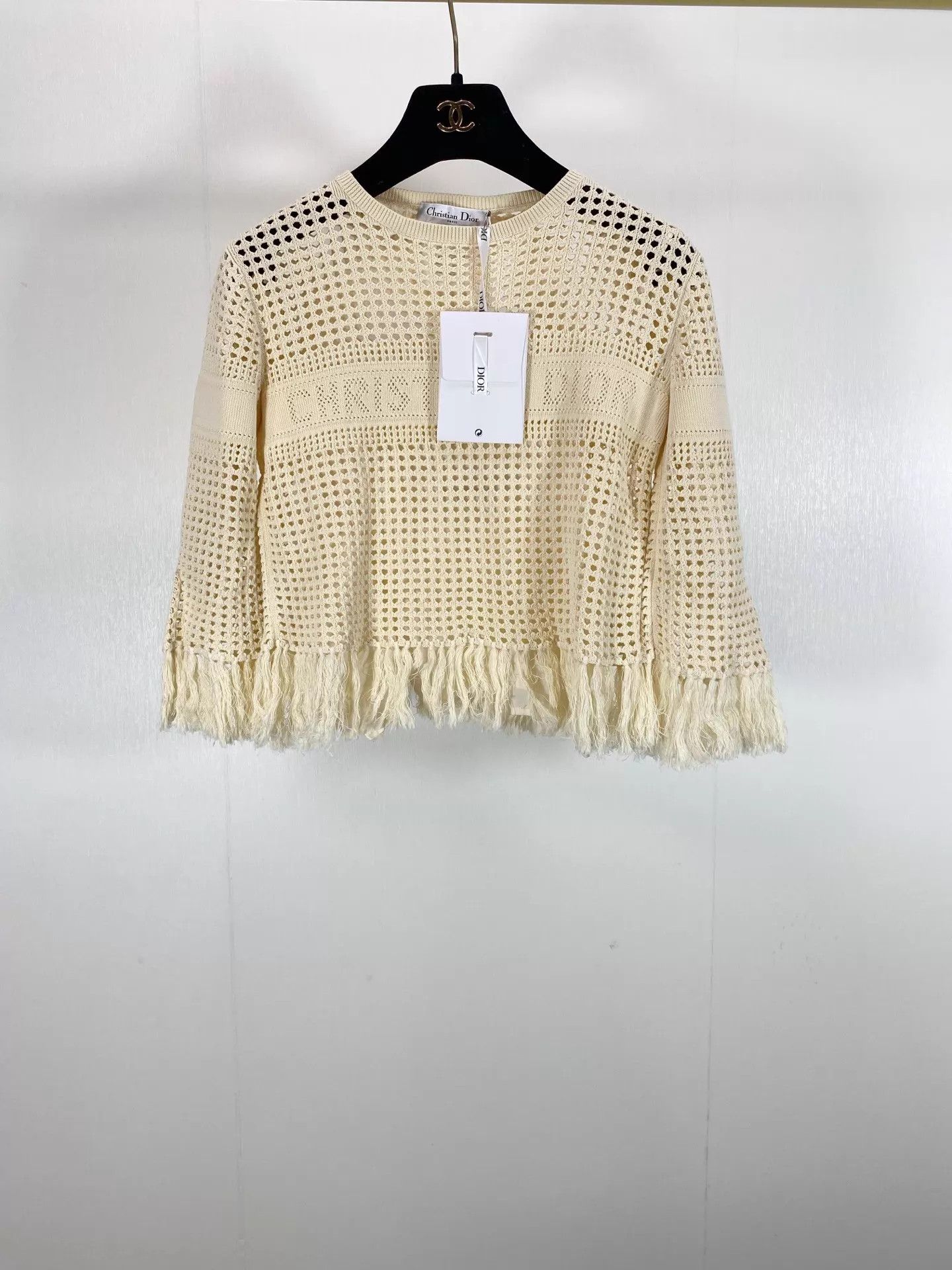 Dior Dior Beige Logo Cutout Tassel Top 36 New with Tags Size XS / US 0-2 / IT 36-38 - 1 Thumbnail