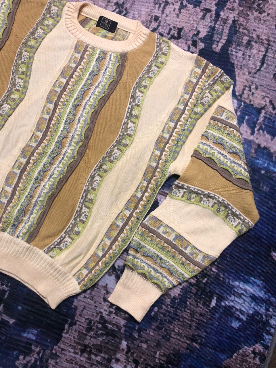 Japanese Brand Sun Men 3D Knitted Sweatshirt Inspired Coogi Design Size US M / EU 48-50 / 2 - 6 Thumbnail