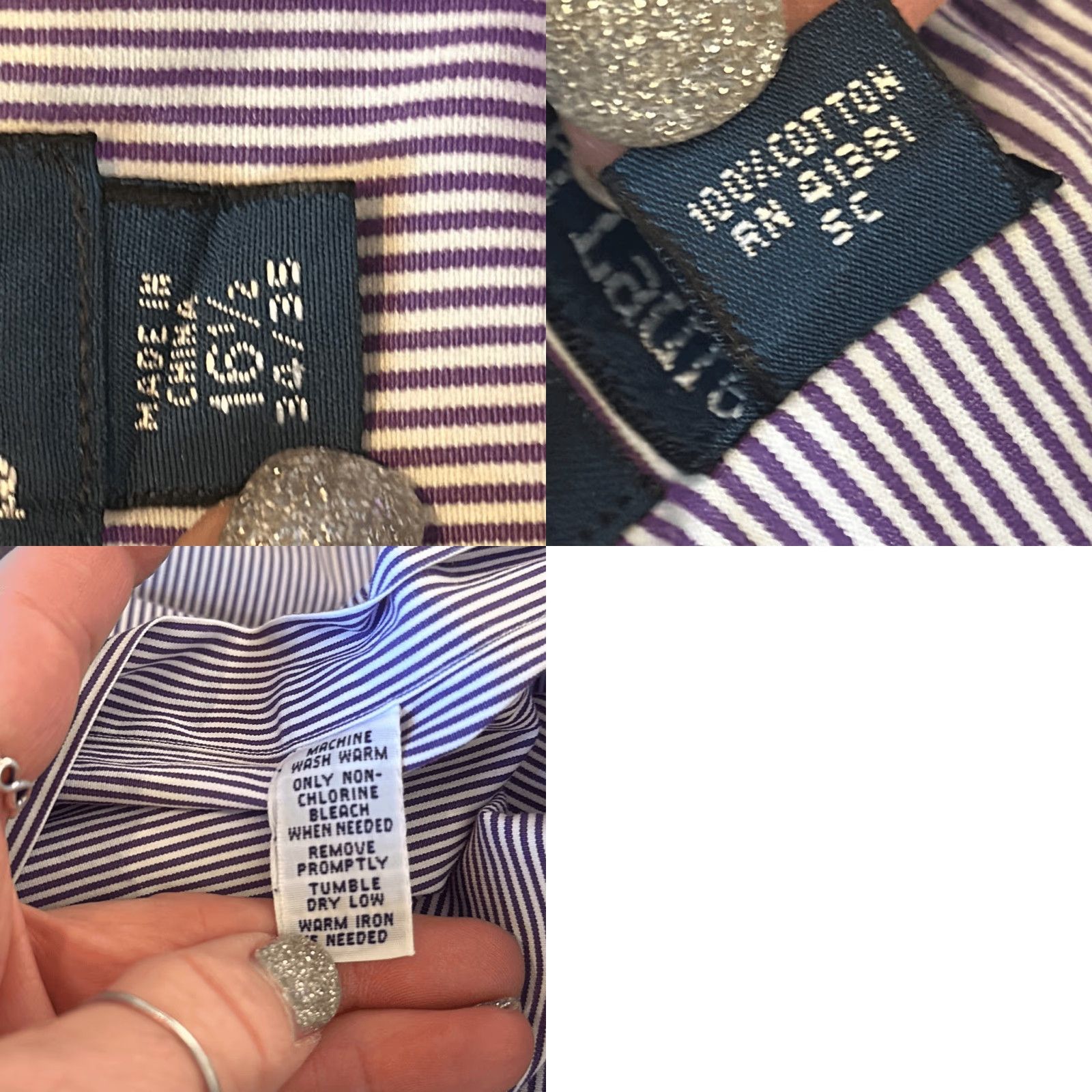 Ralph Lauren Polo Ralph Lauren Andrew Classic Fit Shirt Striped Purple White Cotton 16.5 Multicolor Mens Long Sleeve Button-Up Shirt Size US XL / EU 56 / 4 - 8 Thumbnail