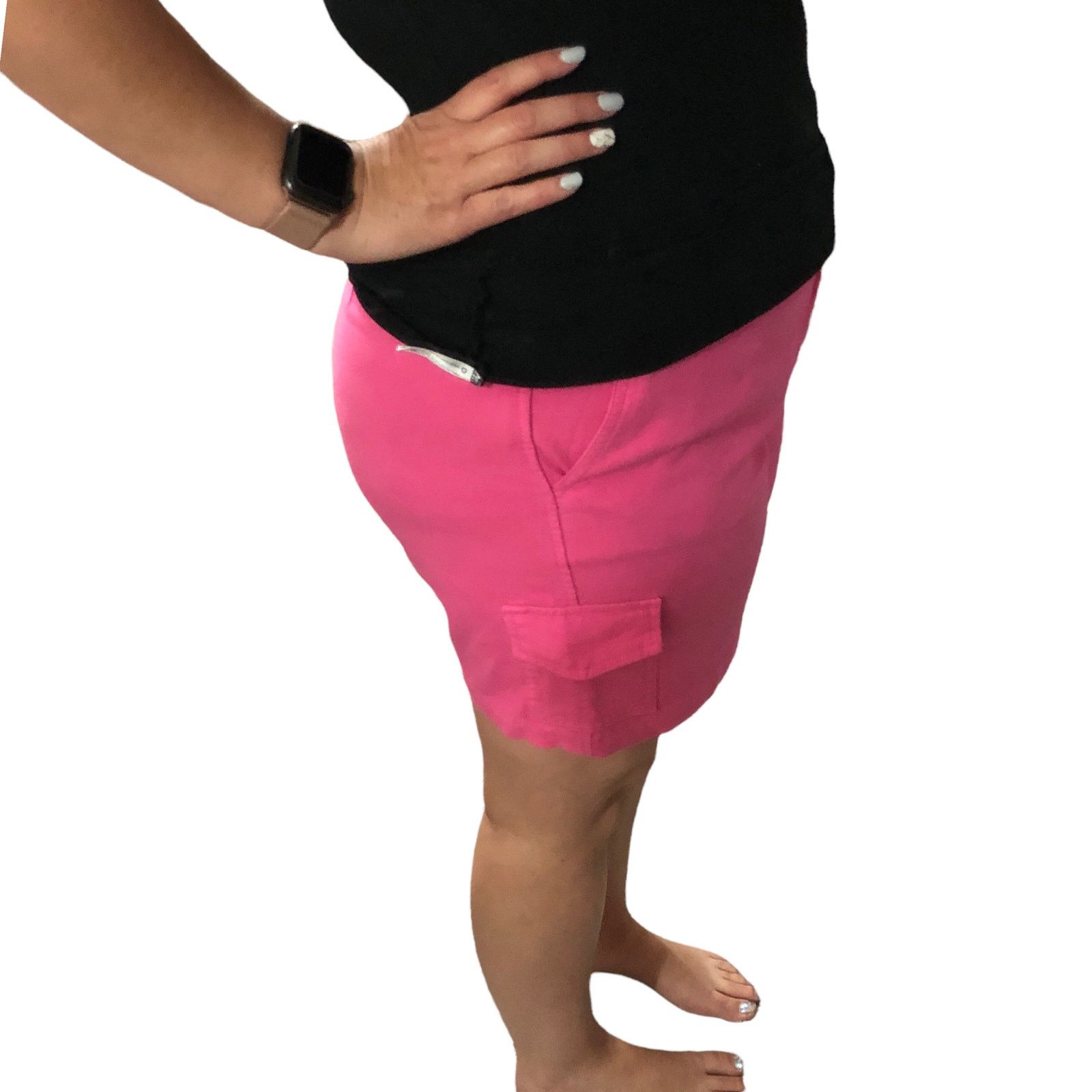 J.Crew Re-Imagined Pink High-Rise Garment-Dyed Stretch Cargo Short Size 34" / US 12 / IT 48 - 4 Thumbnail