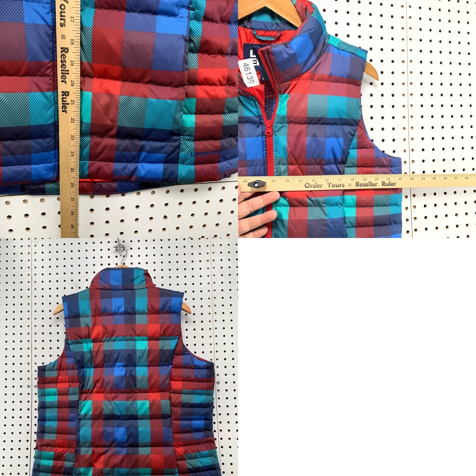 Lands' End Lands End Down Puffer Vest Womens Large Multicolor Plaid Sleeveless Preppy Size L / US 10 / IT 46 - 9 Thumbnail