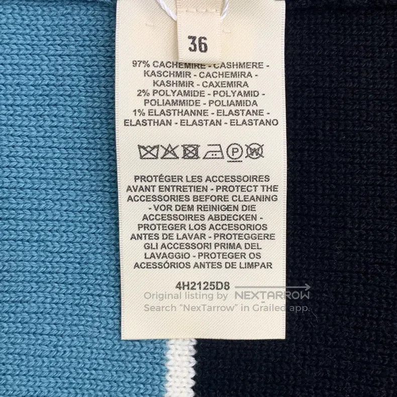Hermes Hermes Color Block Striped Cashmere V-Neck Single Breasted Size XS / US 0-2 / IT 36-38 - 6 Thumbnail