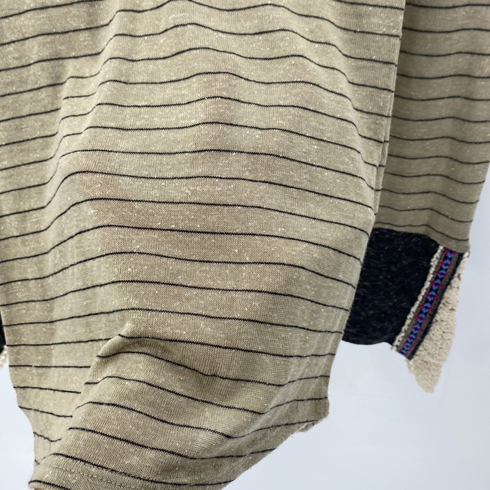 BKE BKE Buckle Flax Blend Striped Crochet Cuff Lightweight Size XS / US 0-2 / IT 36-38 - 5 Thumbnail