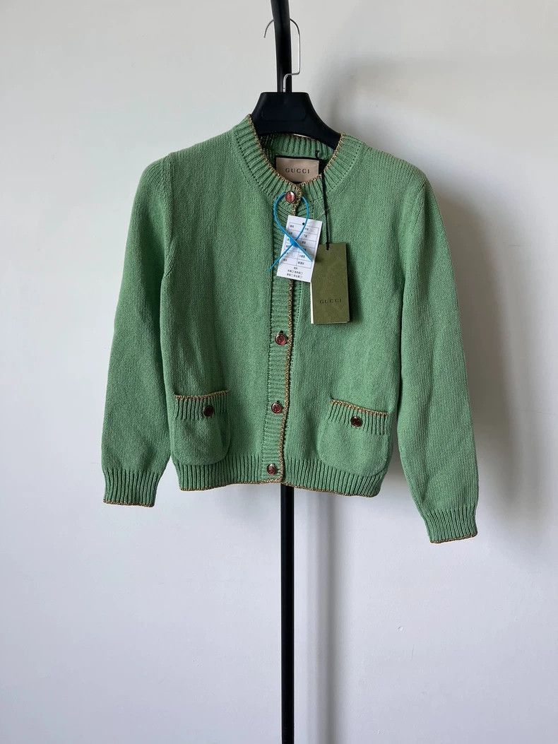 Gucci Gucci FW22 Solid Green Cardigan Size US XS / EU 42 / 0 - 2 Thumbnail