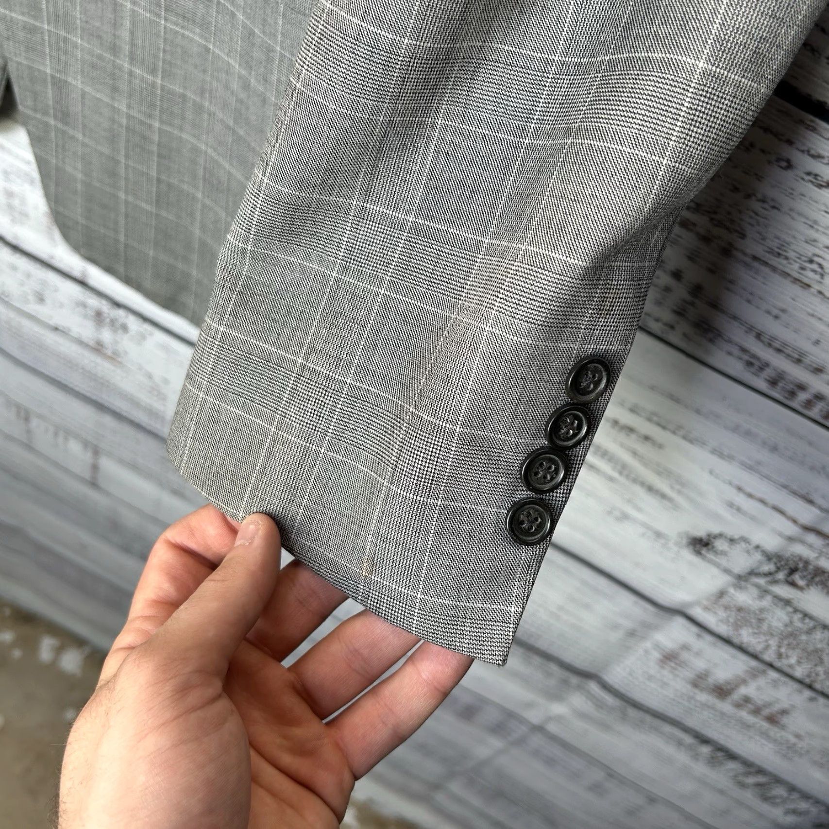 Brooks Brothers Brooks Brothers Blazer Jacket Explorer Fitzgerald Fit Gray Check 42L Size 42R - 3 Thumbnail