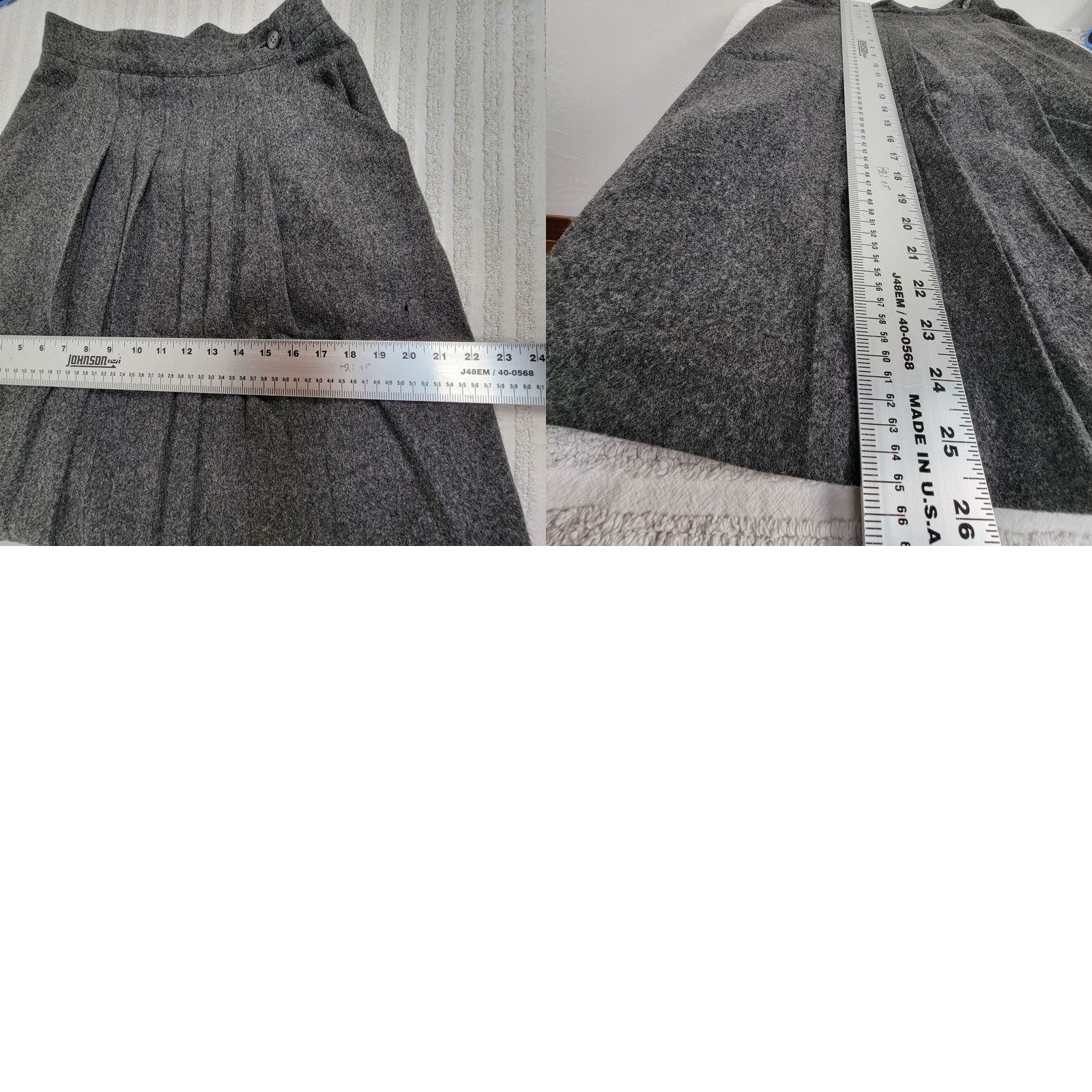 Vintage Vintage Panther Skirt Size 7/8 Gray 100% Wool Pleated Knee Length ILGWU Womens Size 28" / US 6 / IT 42 - 8 Thumbnail