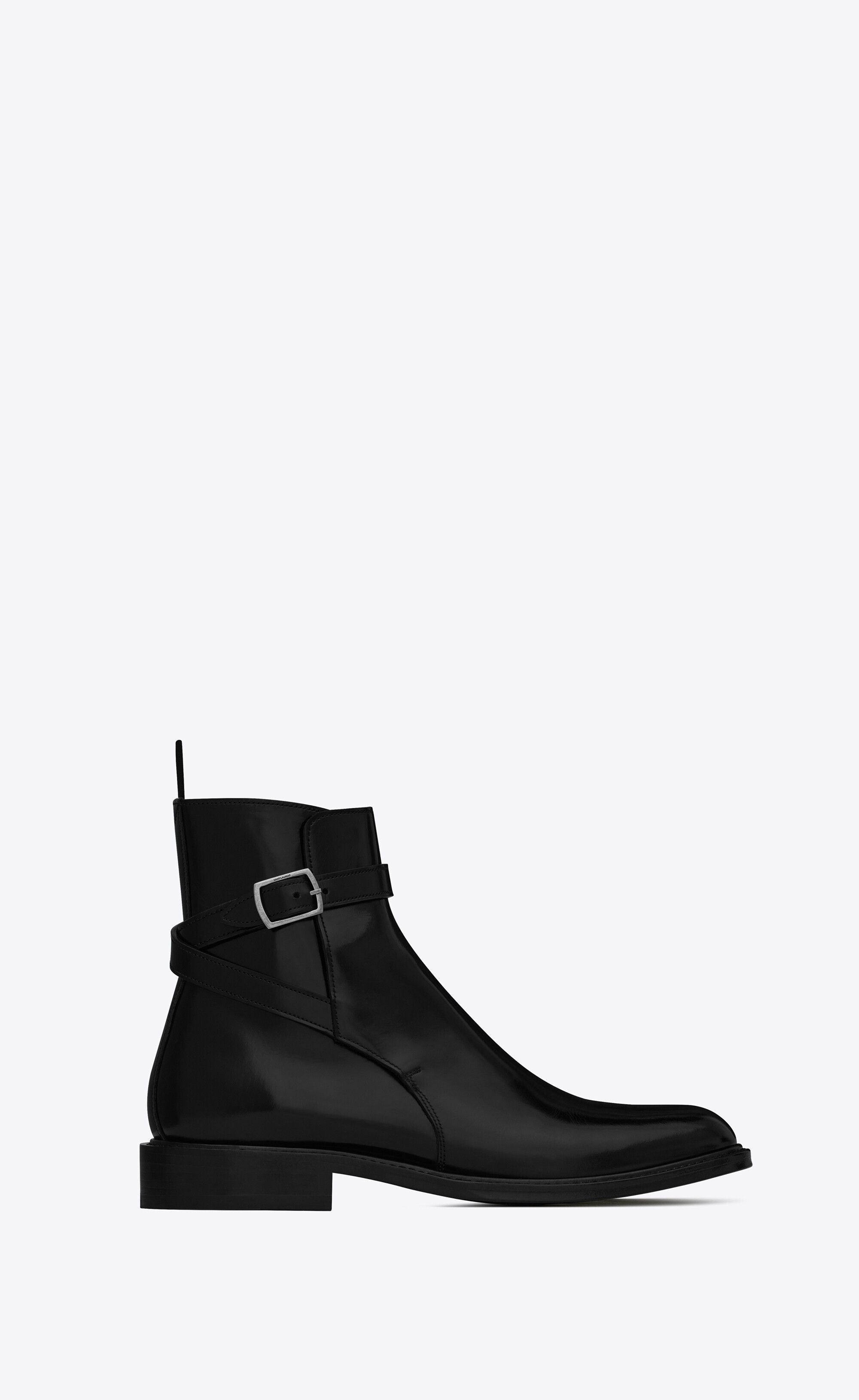 Saint Laurent Paris oc11z1125 Army Jodhpur Booties in Shiny Leather in Black Size US 9 / IT 39 - 1 Thumbnail