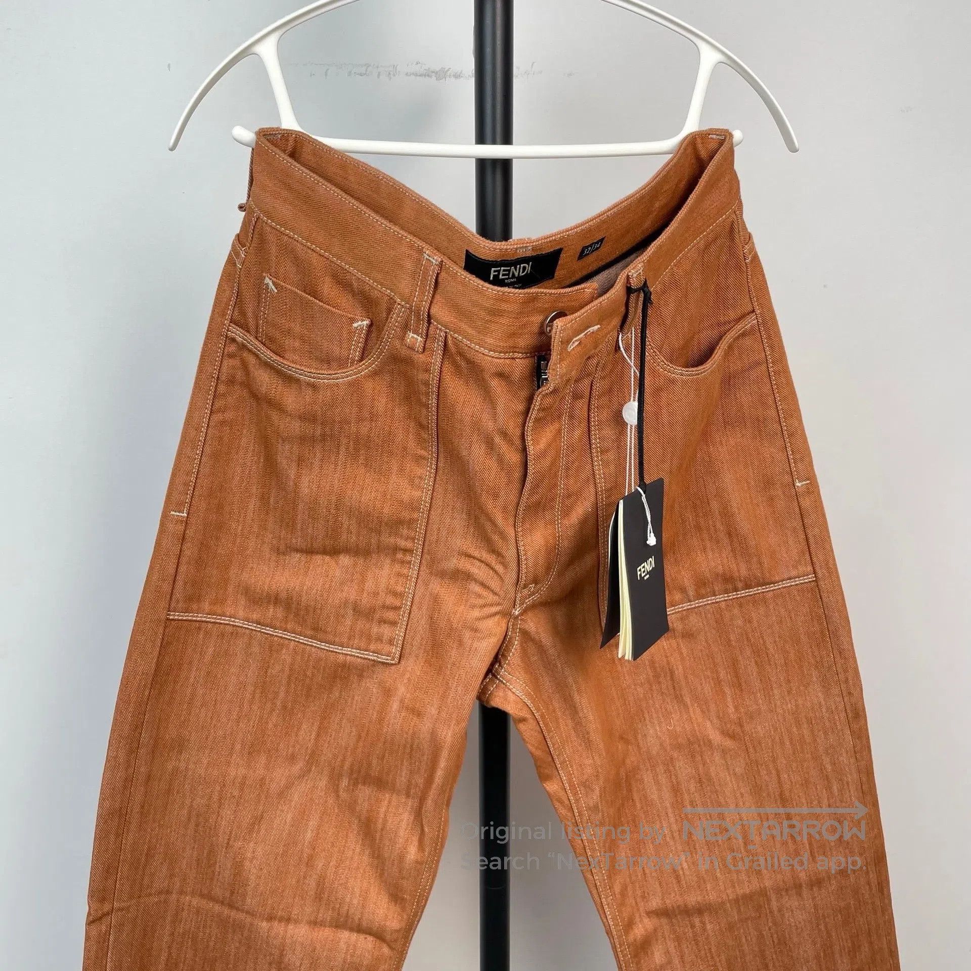 Fendi FENDI Brown frayed straight casual long pants| Size US 32 / EU 48 - 5 Thumbnail