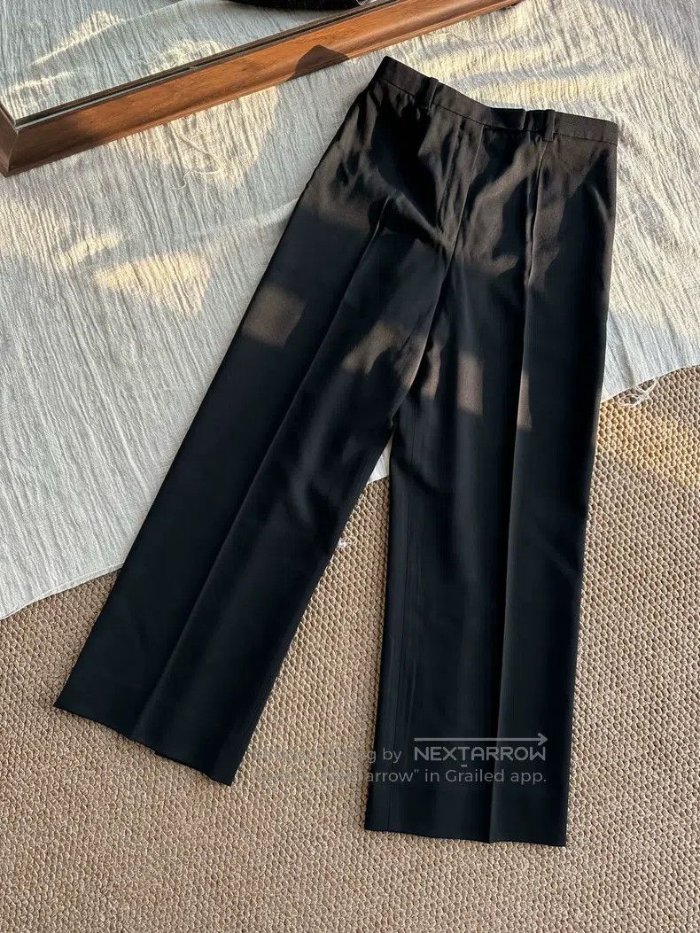 Hermes Hermes Fine Wool Crepe Wide Leg Casual Suit Pants, Black Size 24" / US 00 / IT 34 - 1 Thumbnail