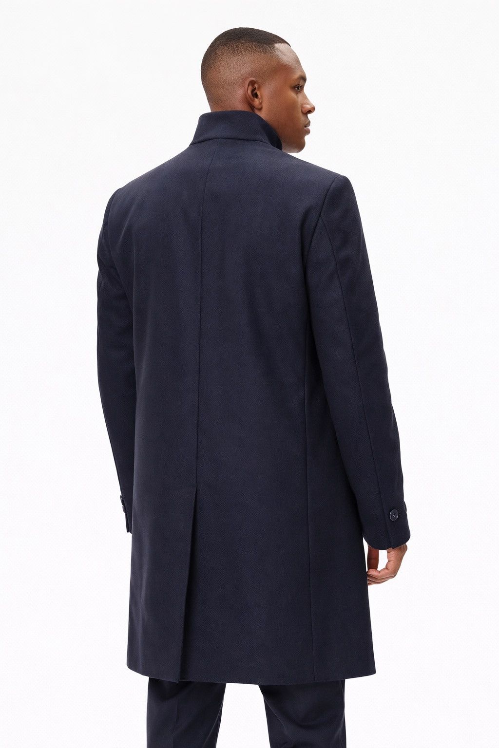 Hugo Boss Hugo Boss Mens Dark Blue Coat Stand Collar Wool Blend Jacket Size US M / EU 48-50 / 2 - 2 Thumbnail