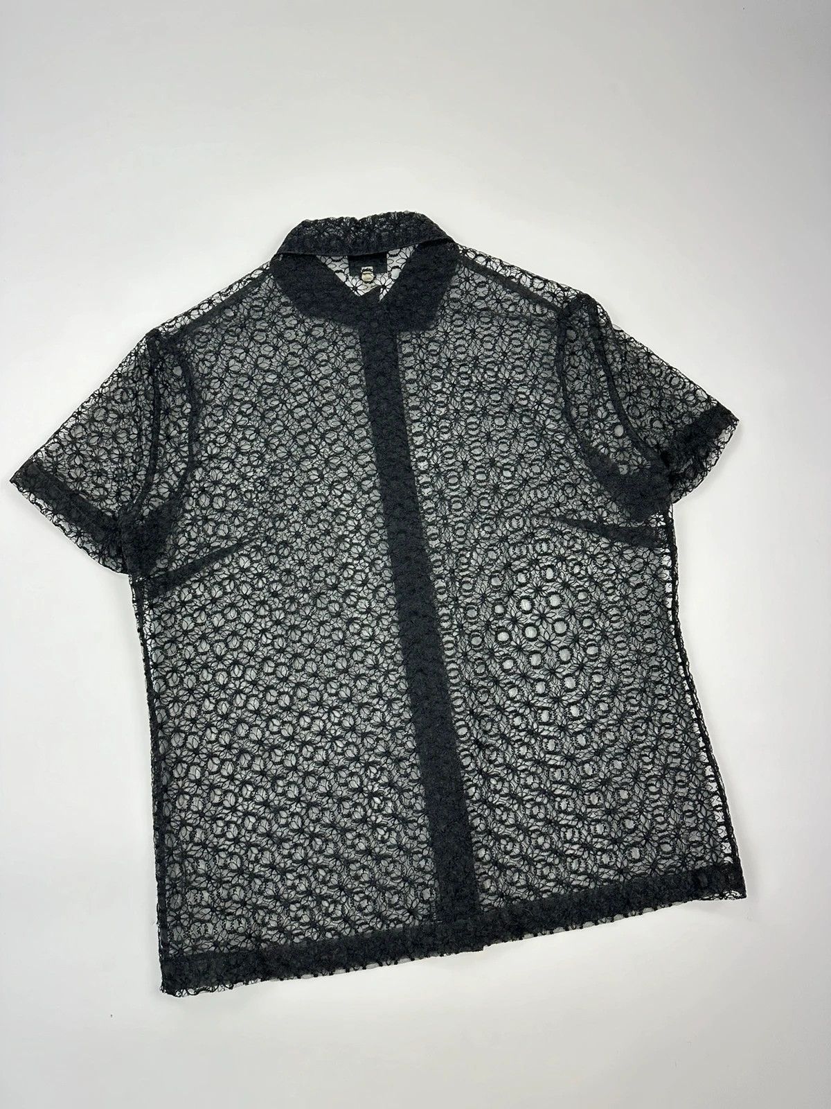 Dolce & Gabbana Dolce & Gabbana 00’s Laces Mesh See Trough Black Shirt Size US S / EU 44-46 / 1 - 5 Thumbnail
