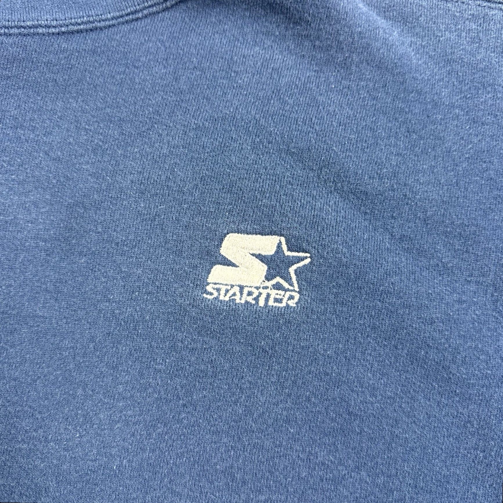 Vintage VINTAGE Starter 90s Embroidered Crewneck Sweatshirt - XL Men Blue Cotton Blend Pullover, Logo, Lightweight, Regular Fit, Made In USA Size US XL / EU 56 / 4 - 2 Thumbnail