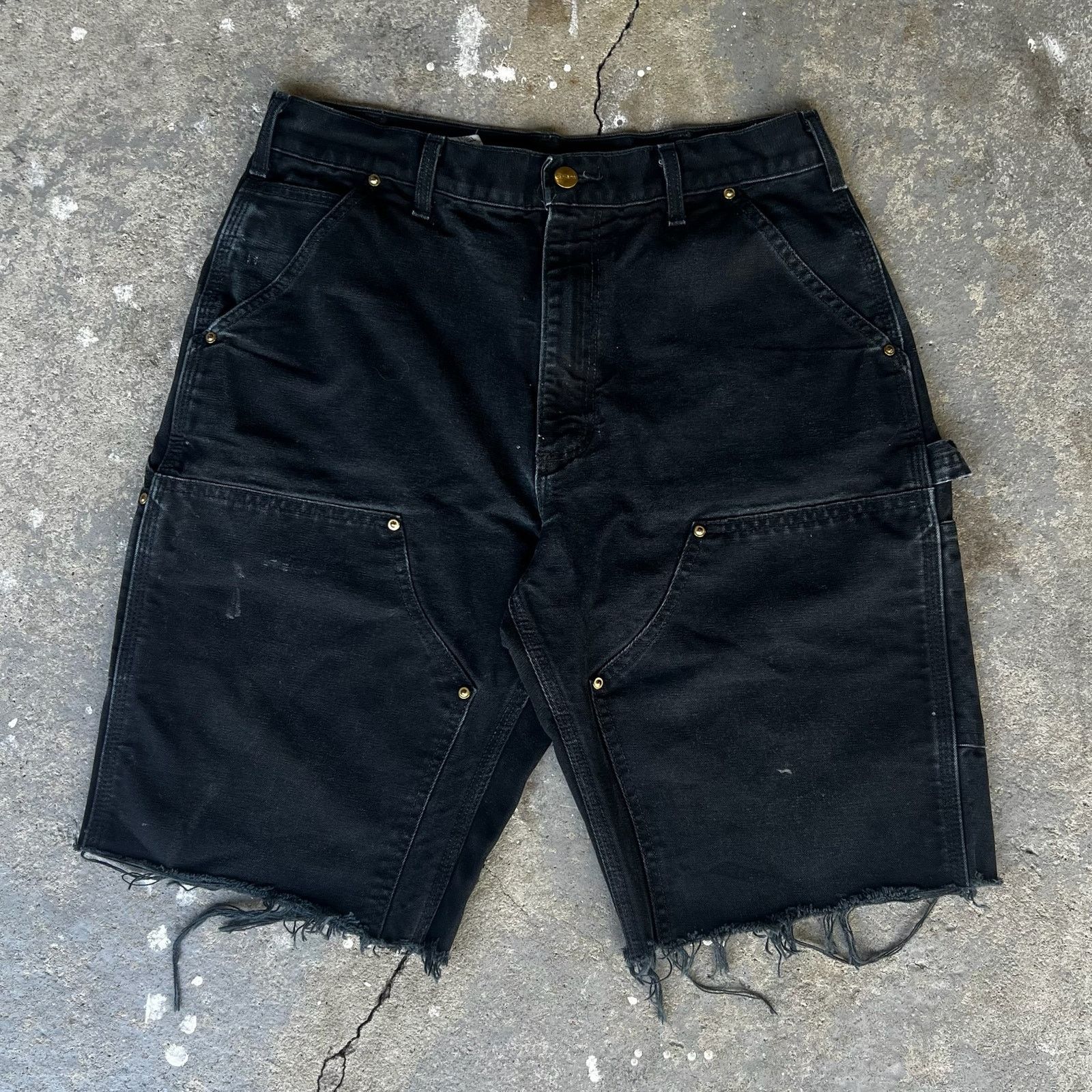 Carhartt black double knee work wear carpenter shorts