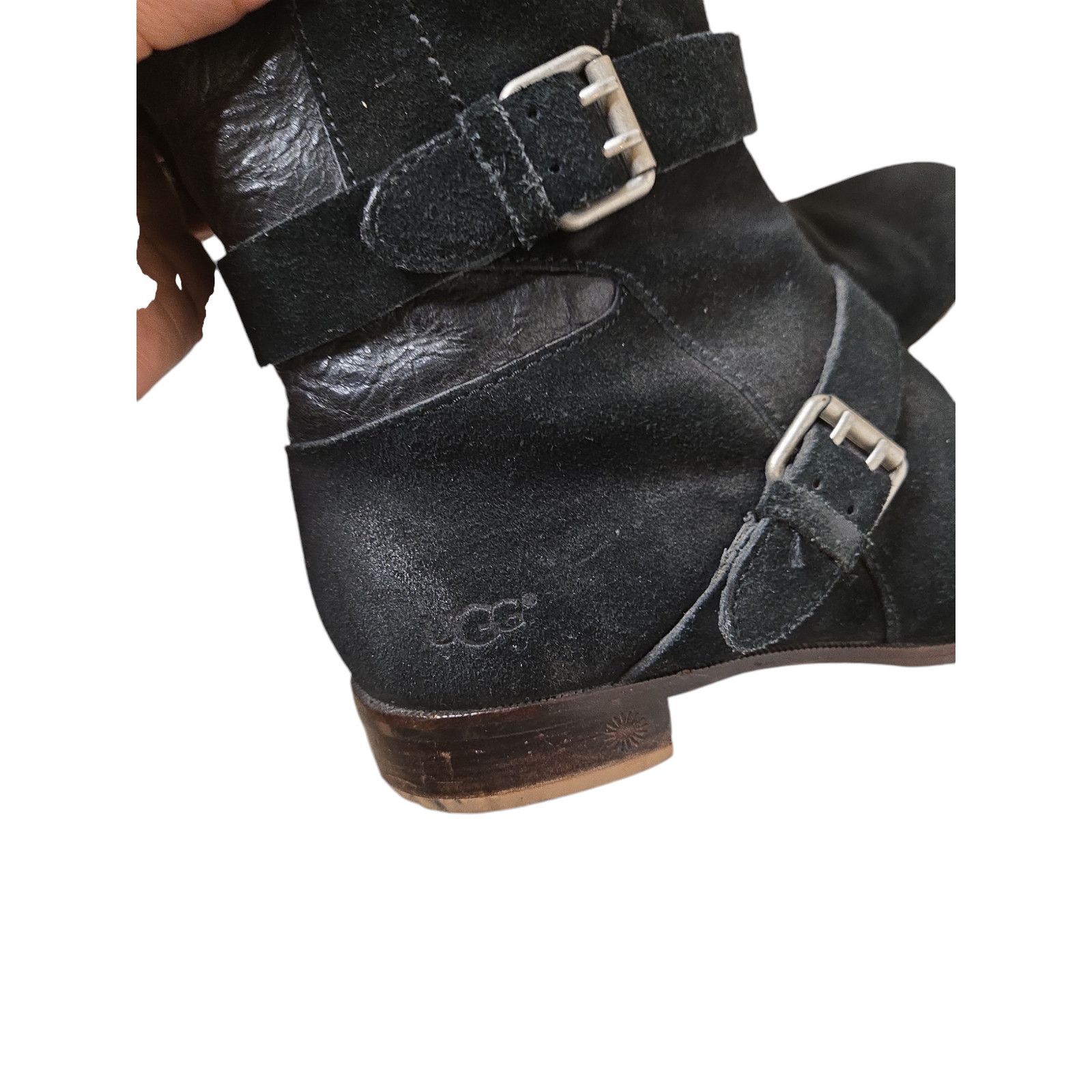 Ugg UGG Tall Black Suede Riding Boots Leather Sheepskin Size 8 Size US 8 / IT 38 - 5 Thumbnail