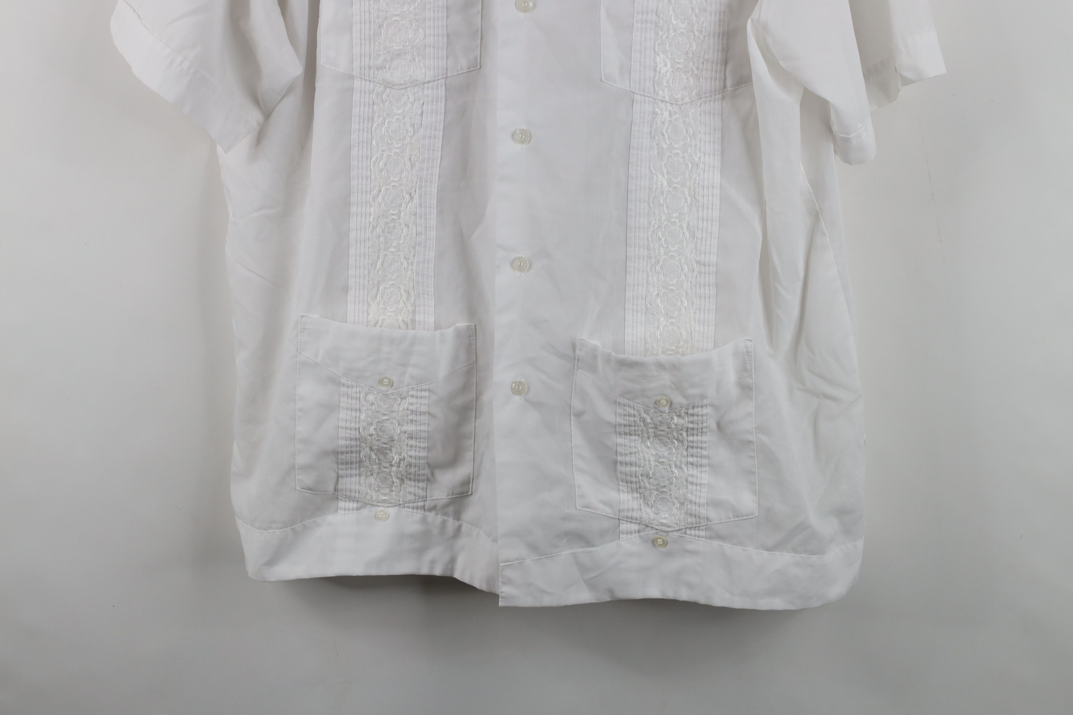 Vintage Vintage 70s Rockabilly Wedding Beach Button Shirt White Size US XL / EU 56 / 4 - 3 Thumbnail