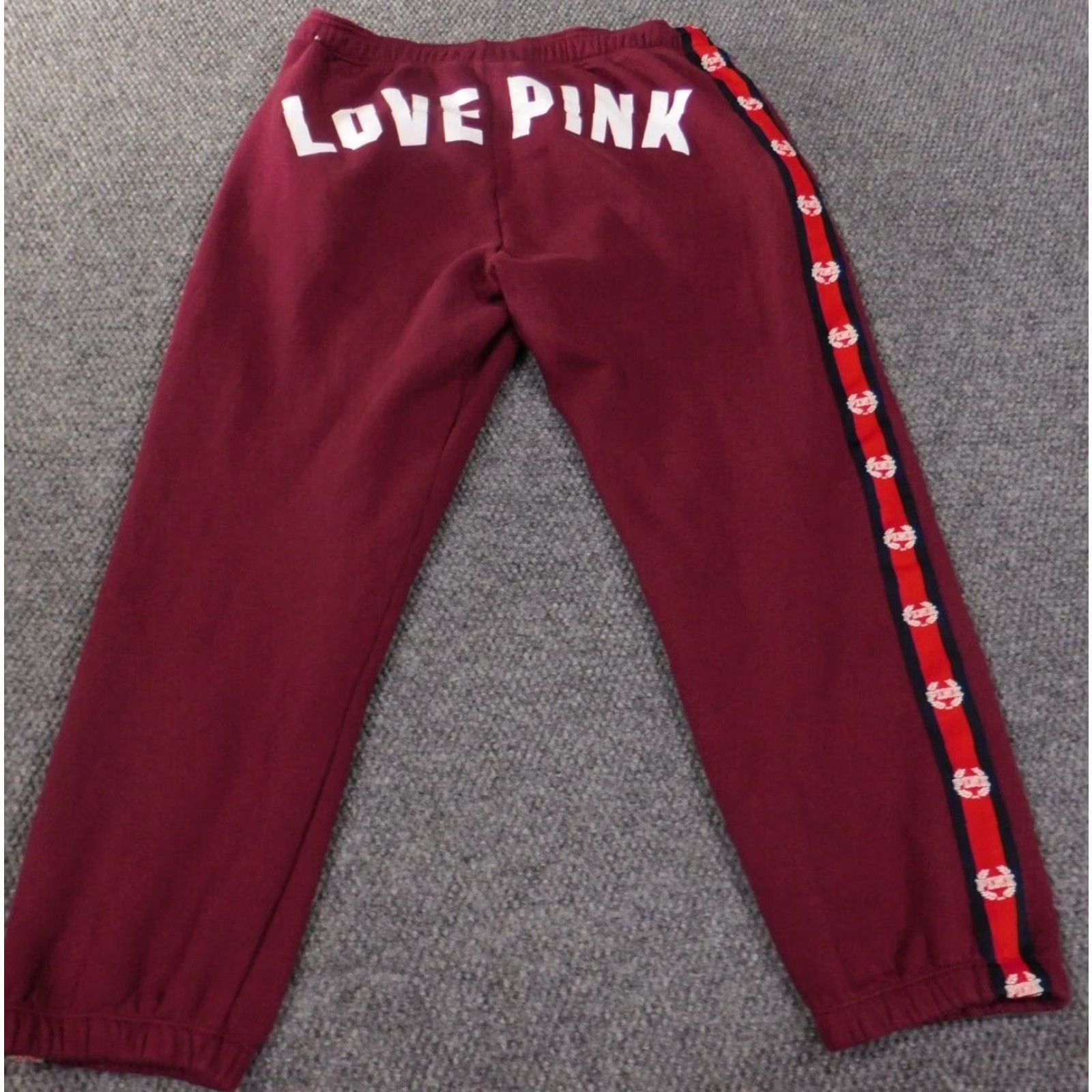 Victoria's Secret Victoria’s Secret Pink Sweatpants Womens M Red Love Logo Stretch Size 24" / US 00 / IT 34 - 7 Thumbnail
