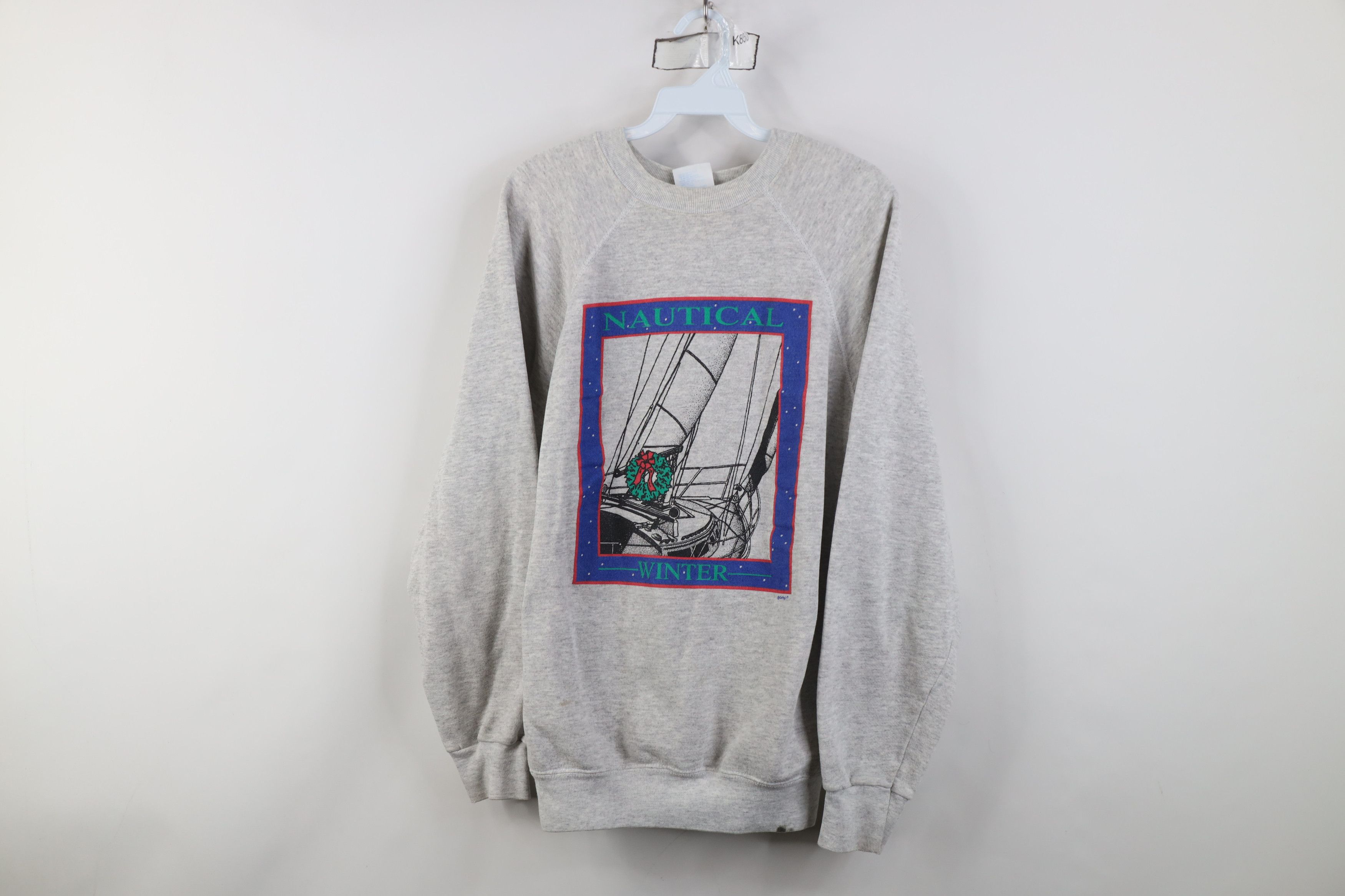 Vintage Vintage 90s Nautical Winter Christmas Boat Sweatshirt Size XL / US 12-14 / IT 48-50 - 1 Thumbnail