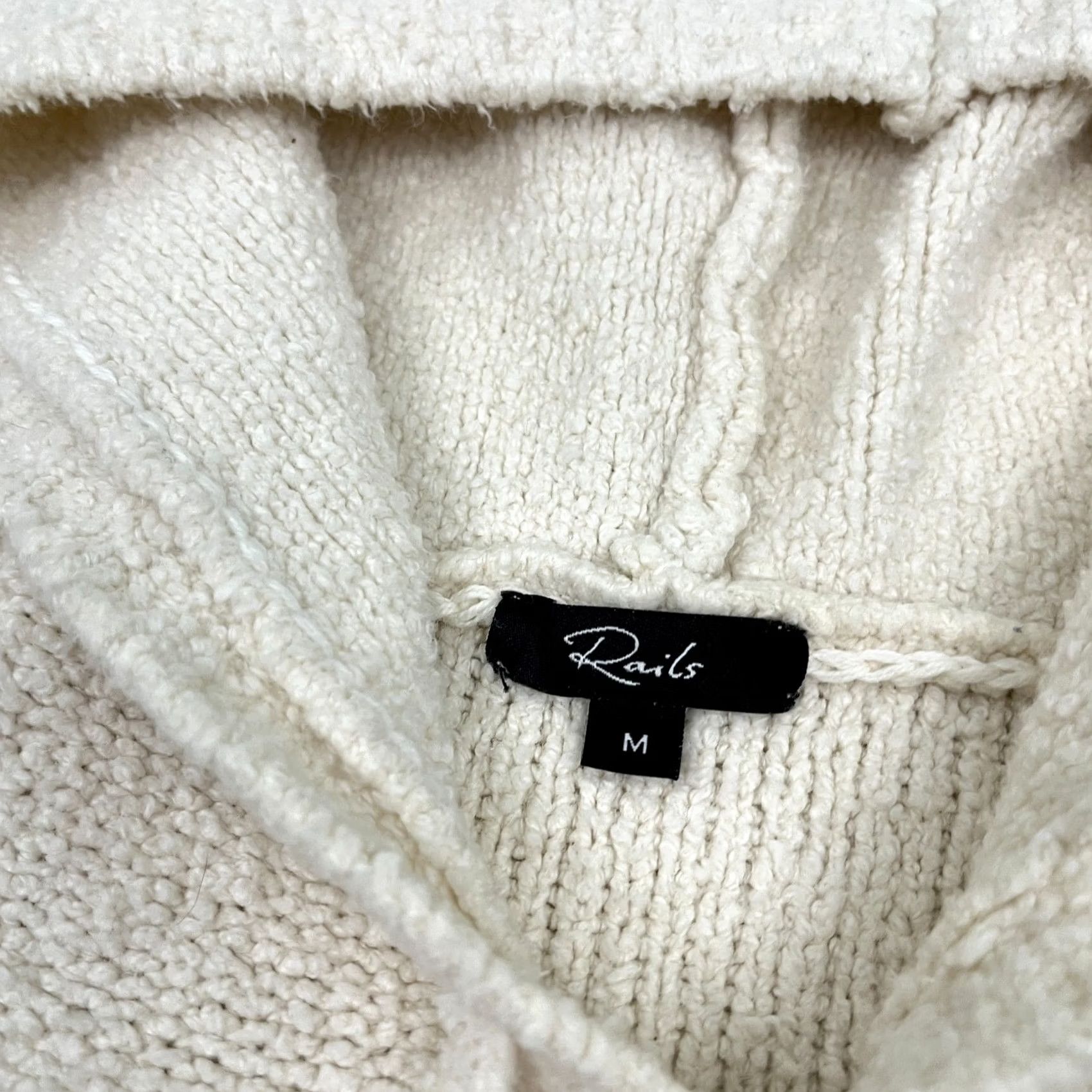 Rails Rails Rollins Hoodie Mens M Ivory Fuzzy Knit Stretch Pullover Cozy Lounge Preppy Size US M / EU 48-50 / 2 - 2 Thumbnail