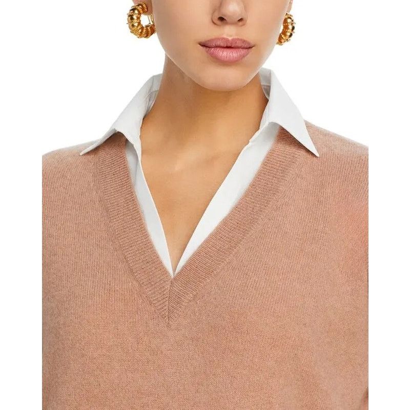 Bloomingdale's C by Bloomingdale's Women Cashmere Layered Sweater Size S Size S / US 4 / IT 40 - 4 Thumbnail