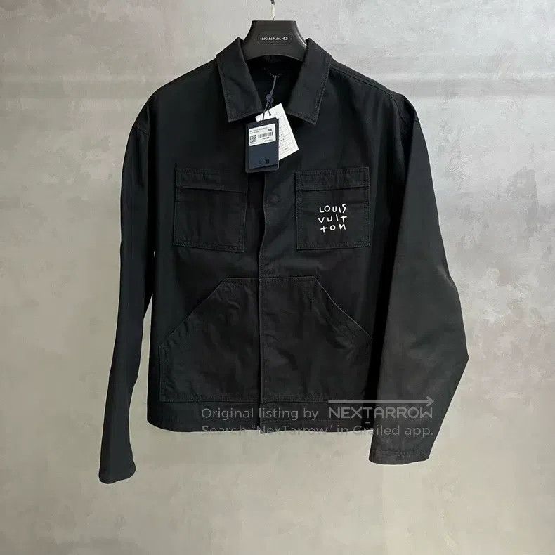 Louis Vuitton Louis Vuitton Black Logo Print Lapel Tech Jacket Size US M / EU 48-50 / 2 - 1 Thumbnail