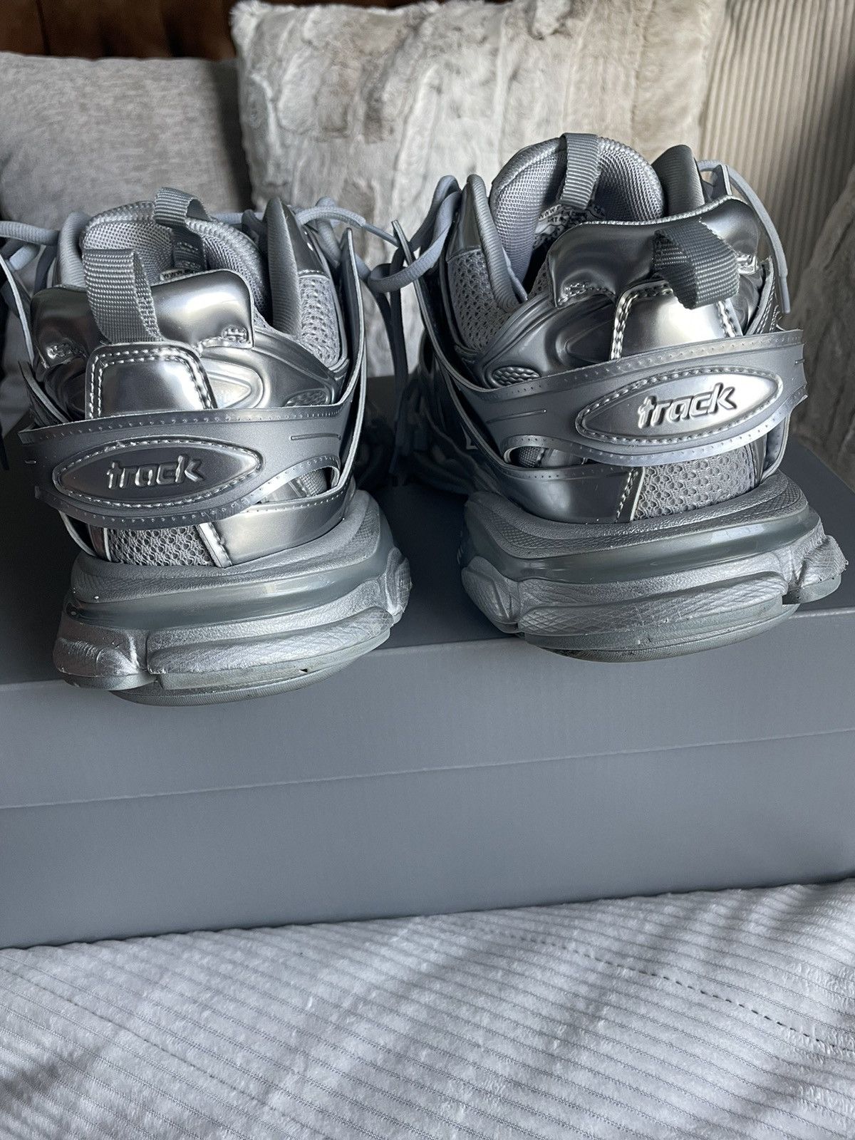 Balenciaga Balenciaga silver track sneakers Size US 10 / EU 43 - 7 Thumbnail