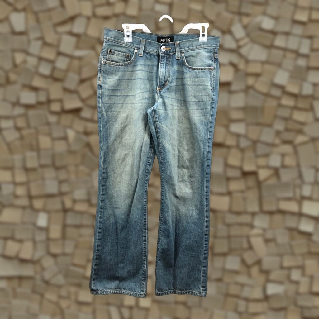 Apt. 9 Apt.9 Jeans Dark Wash Blue Denim 32x32 Mens Relaxed Straight Leg 5-Pocket Baggy Mid Rise Denim Jeans Mens Size US 32 / EU 48 - 1 Thumbnail