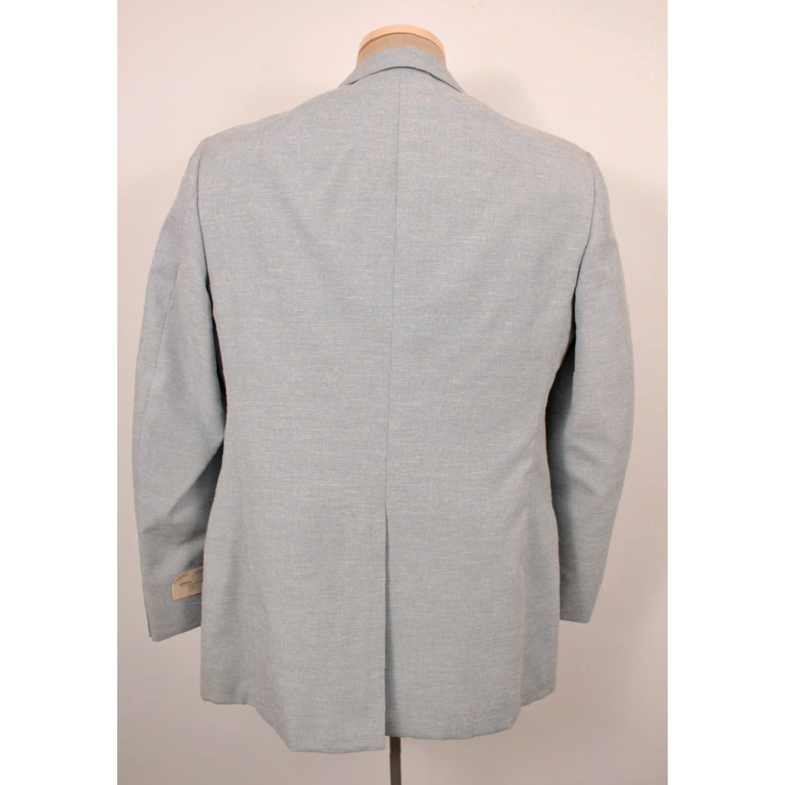 Barrow VINTAGE Men's Barron 70s Leisure Suit Nylon Polyester 2 PC Sz 42 Blue Disco 1970s Mens Size 42R - 3 Thumbnail