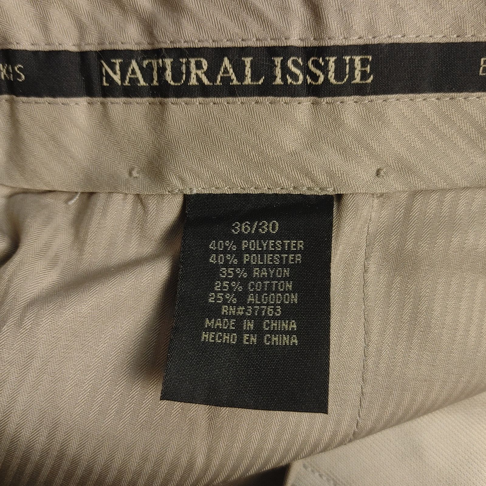 Natural Issue Natural Issue Men's 36/30 Beige/Tan Denim Straight Leg Jeans Size US 36 / EU 52 - 3 Thumbnail