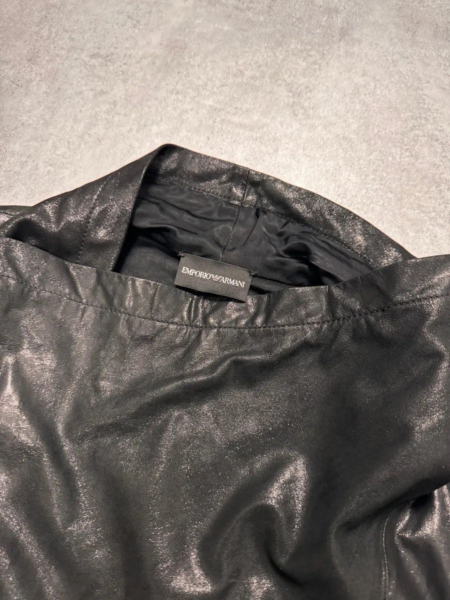 Emporio Armani SS2011 Emporio Armani Asymmetrical Black Goat Leather Vest Size US S / EU 44-46 / 1 - 4 Thumbnail