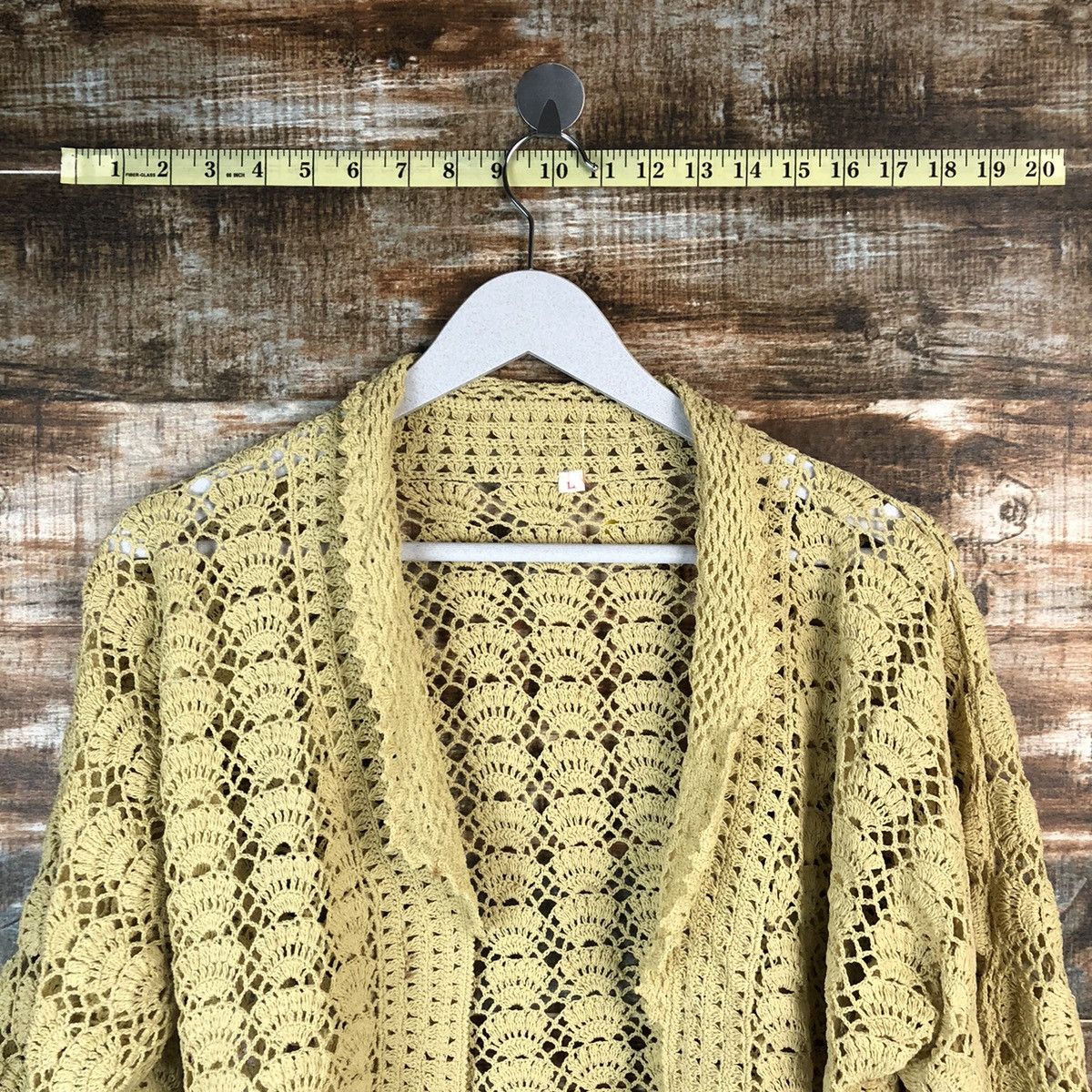 Japanese Brand Japanese Brand crochet Yellow Cardigan Knitwear #A1476 Size M / US 6-8 / IT 42-44 - 4 Thumbnail