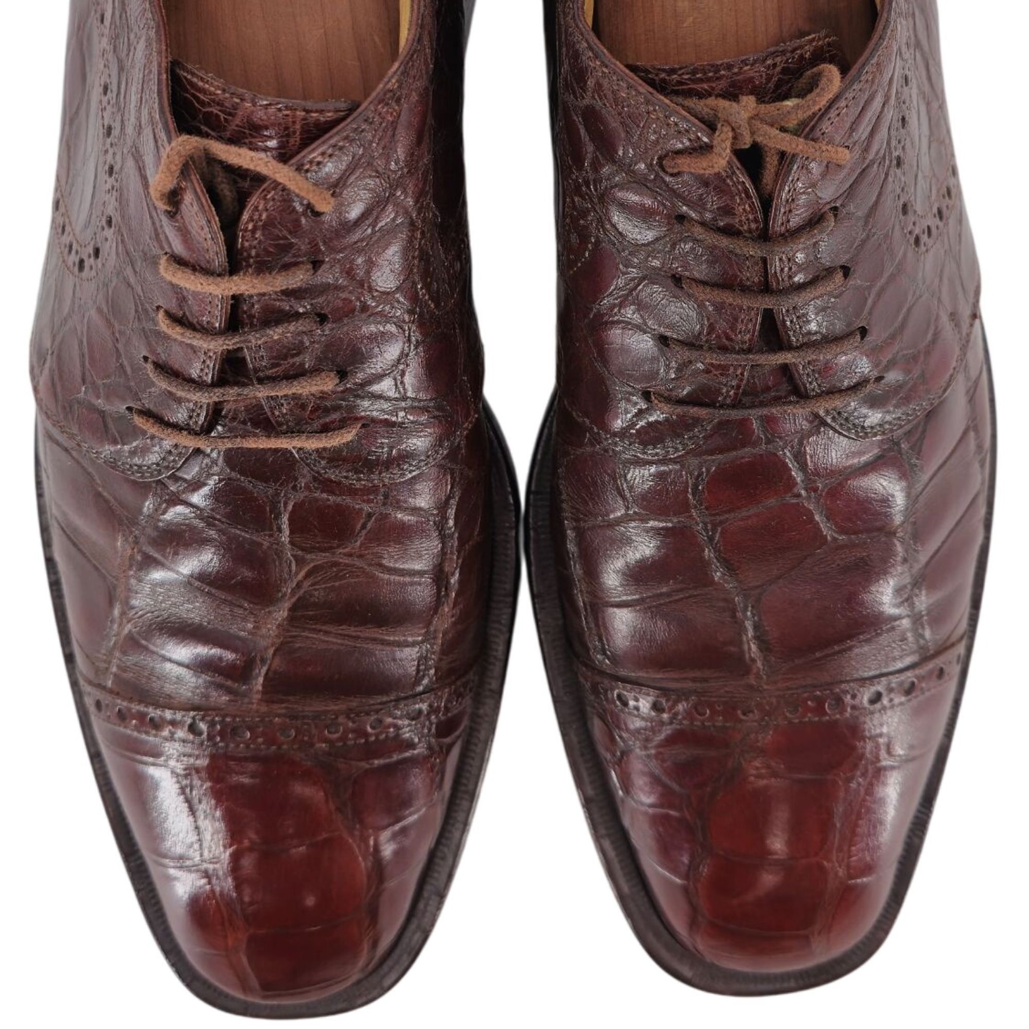 Mauri Mauri Italy Vintage Exotic Brown Alligator Dress Shoes Men 1 Size US 11 / EU 44 - 10 Thumbnail