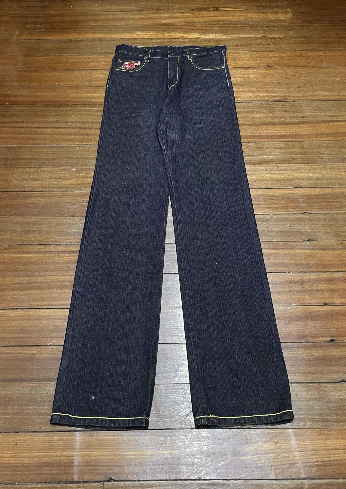 Japanese Brand × Vintage Rare Vintage Japanese Brand Tuwamono Sukajan Jeans 1990s Size US 35 - 2 Thumbnail
