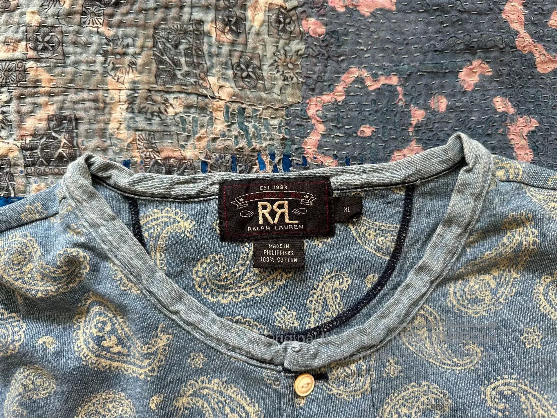 RRL Ralph Lauren ralph lauren paisley print long sleeve tee. Size US XL / EU 56 / 4 - 3 Thumbnail