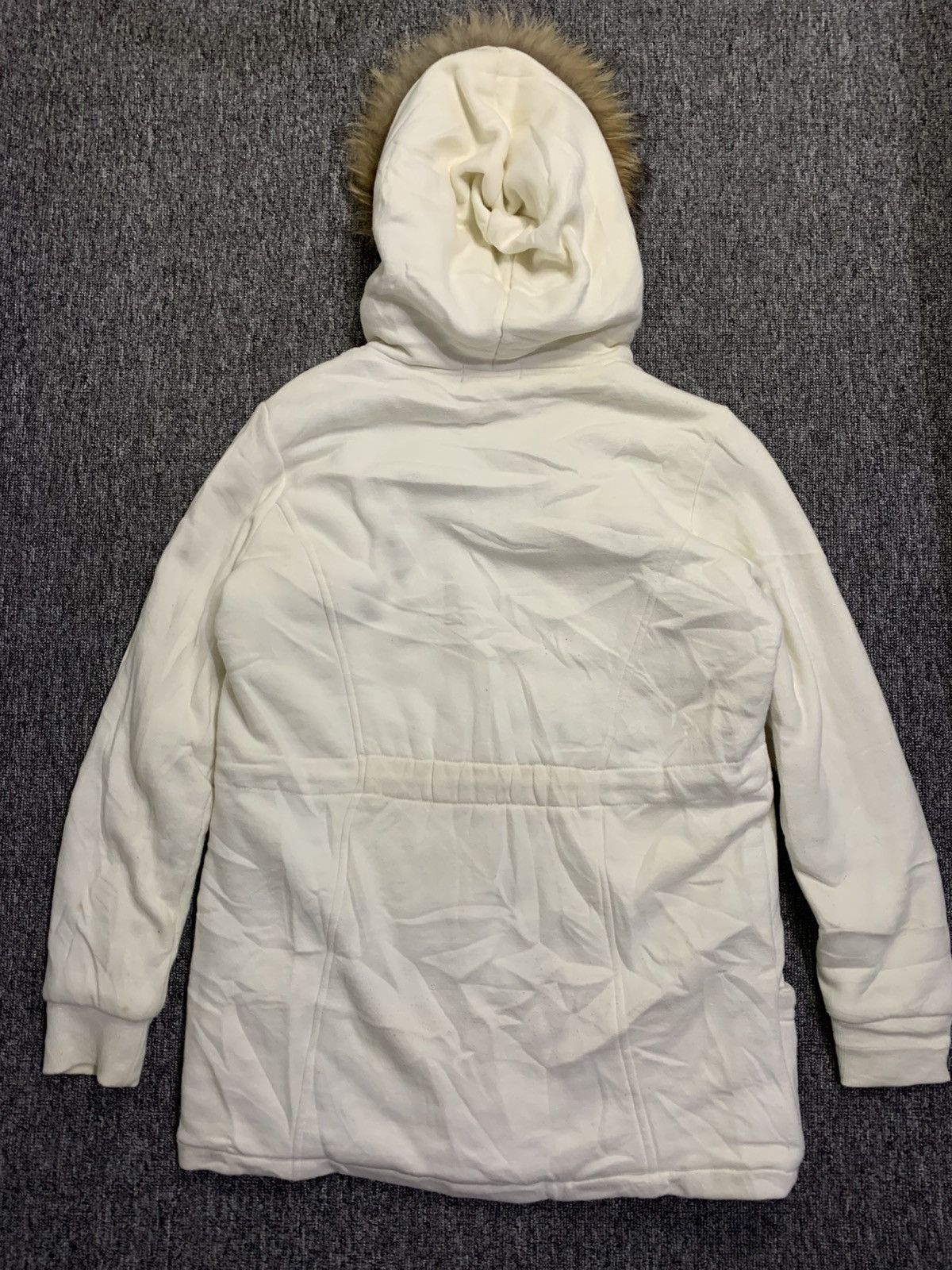 Japanese Brand Cindy Japanese Brand Ivory Zip Jacket Faux Fur Hoodie Size M / US 6-8 / IT 42-44 - 6 Thumbnail