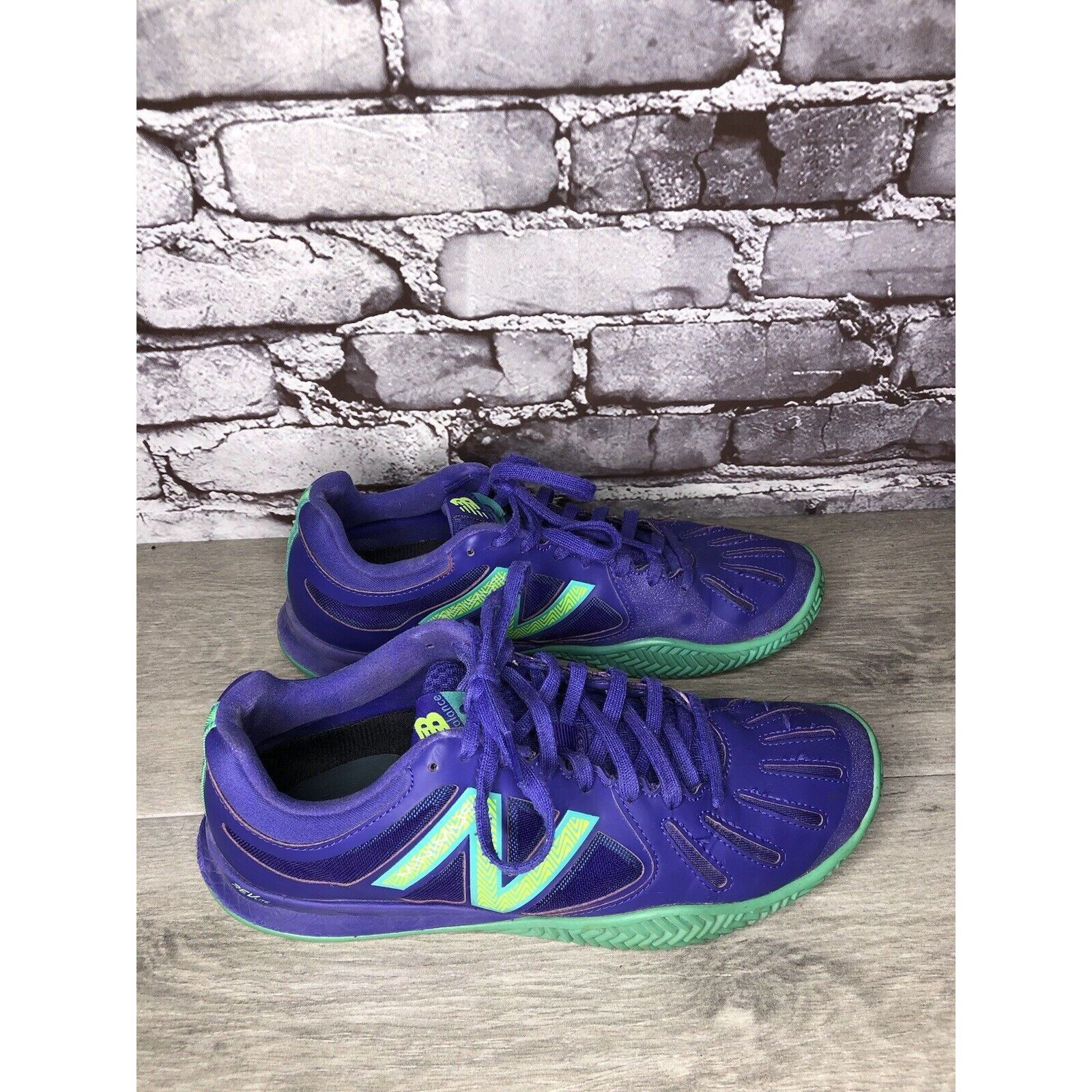 New Balance New Balance WC60PT1 60 Purple Green Lace Up Running Shoes Wo Size US 10 / IT 40 - 22 Thumbnail