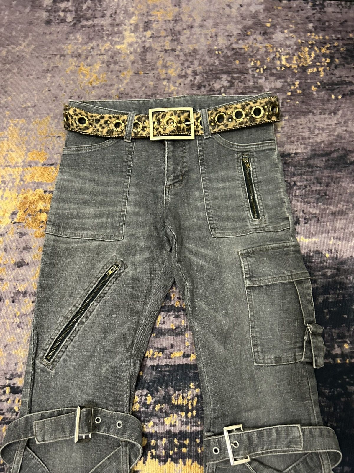 Tete Homme Japanese Bondage Cargo Flare Jeans Size US 30 / EU 46 - 4 Thumbnail
