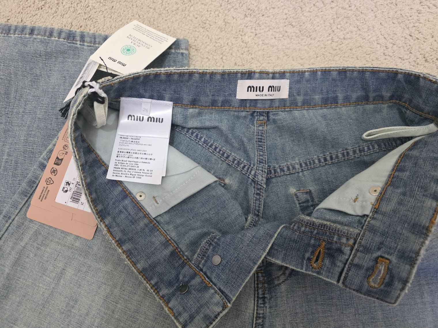 Miu Miu Miu Miu High-Rise Chambray Loose Fit Denim Jeans - NWT Size 26" / US 2 / IT 38 - 7 Thumbnail