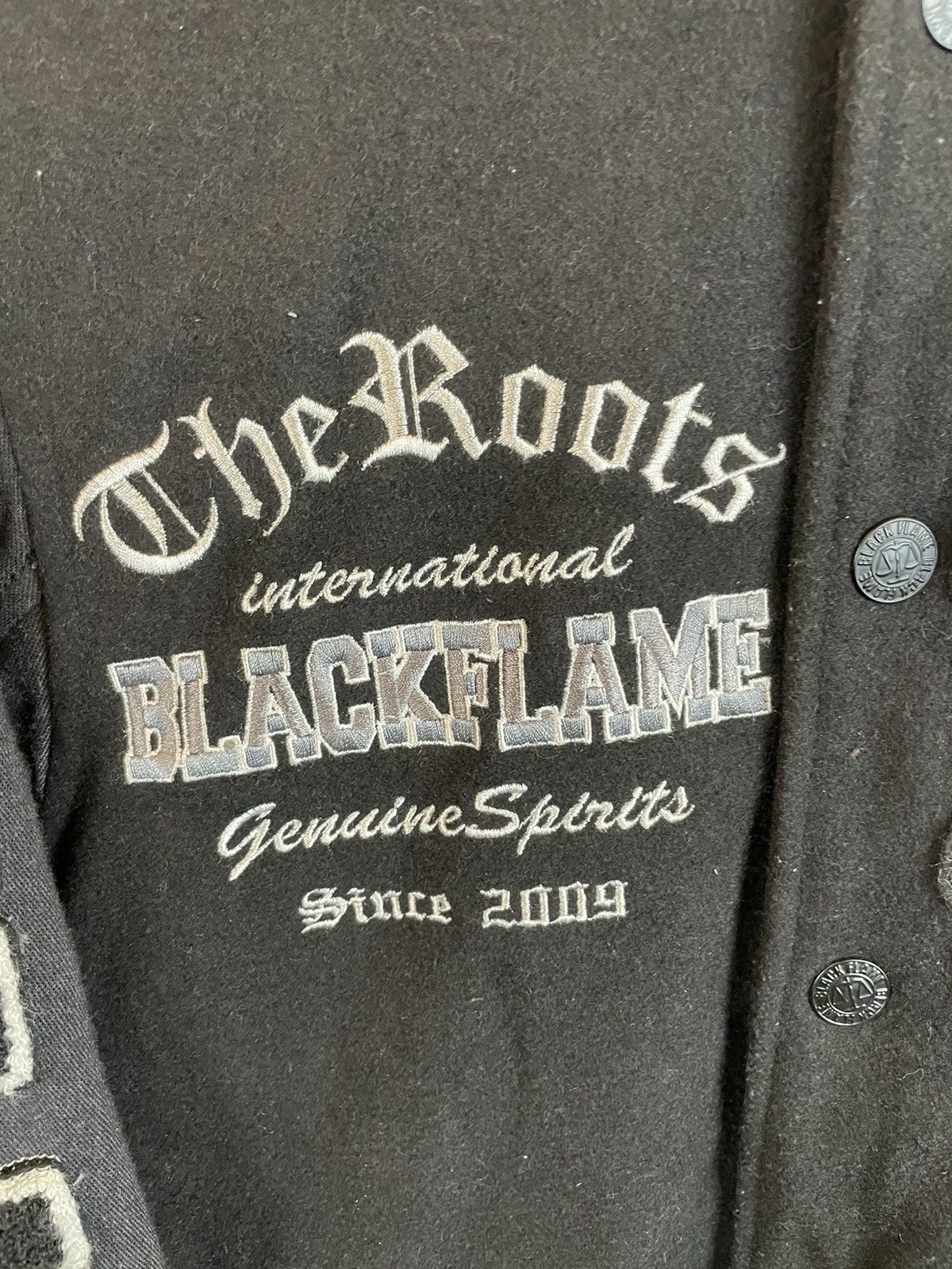 Vintage Black flame embroidery cross Varsity Jacket Size US S / EU 44-46 / 1 - 9 Thumbnail