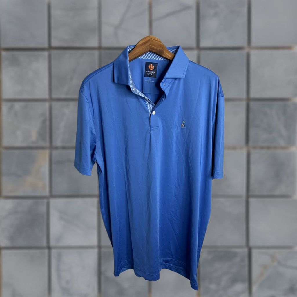 Vintage Donald Ross Polo Shirt Mens Large Blue Embroidered Sport Golf Performance Lightweight Short Sleeve Wrinkle Resistant Breathable Size US L / EU 52-54 / 3 - 1 Thumbnail