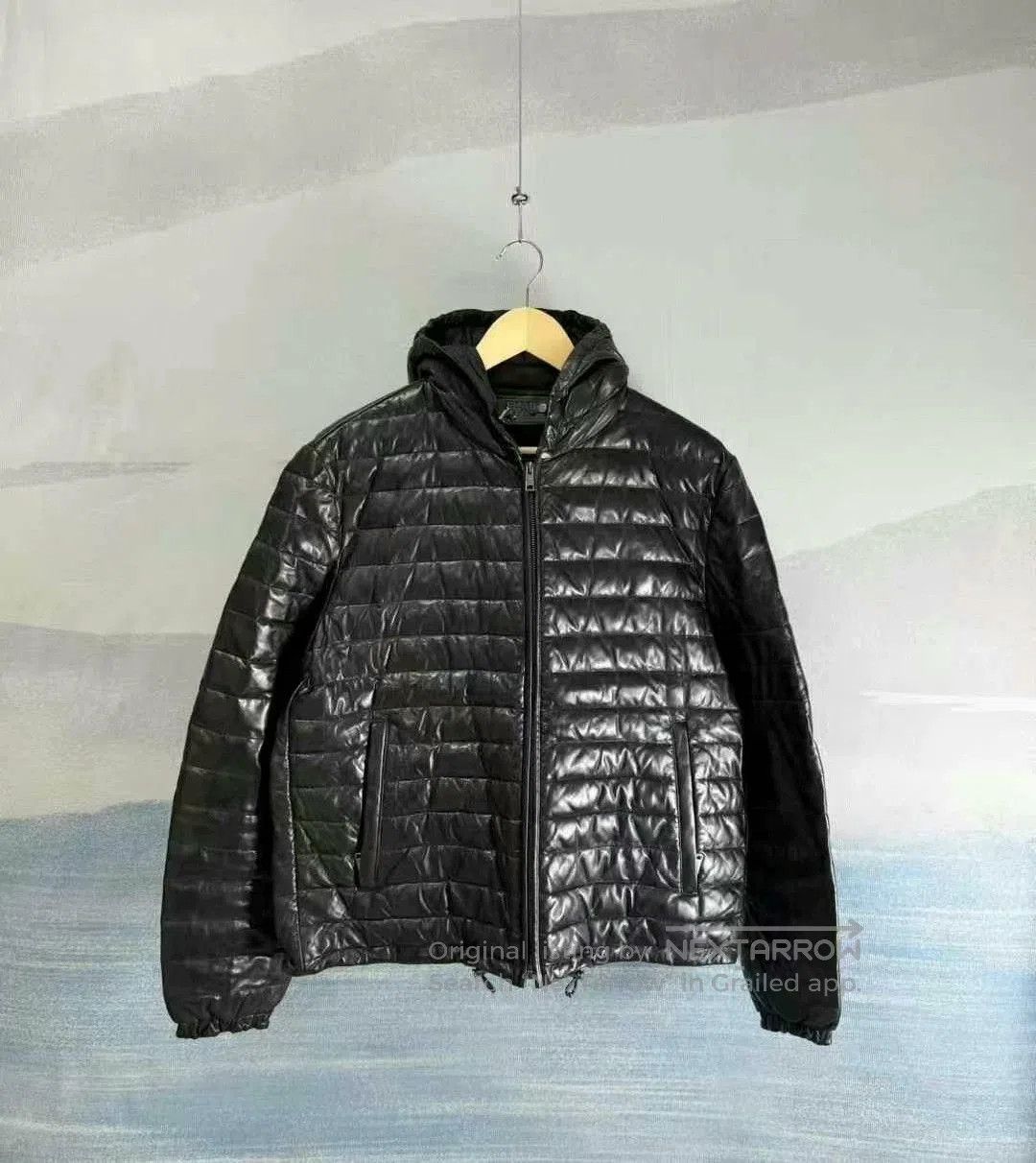 Prada prada black leather down zip jacket size 52. Size US L / EU 52-54 / 3 - 1 Thumbnail