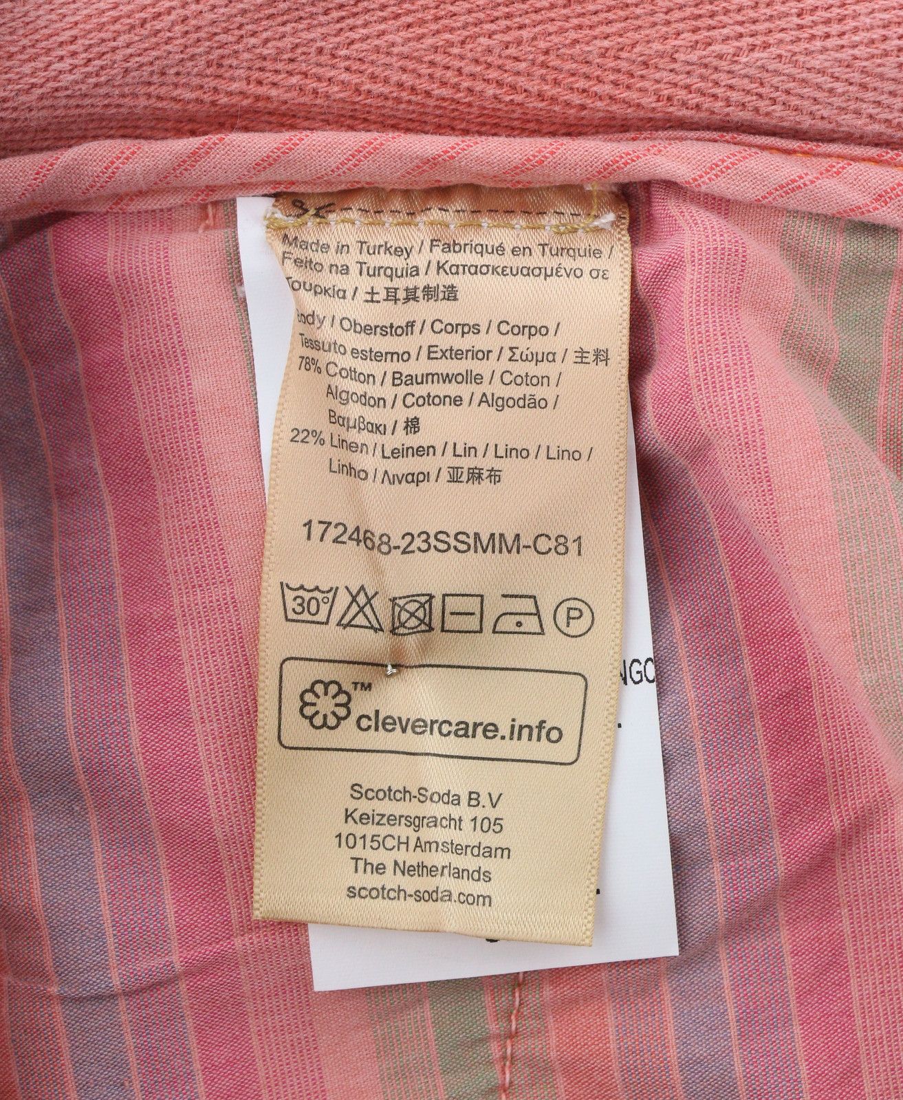 Scotch & Soda FAVE W32 Pink Flamingo Linen Blend Regular 91022 Size US 32 / EU 48 - 9 Thumbnail