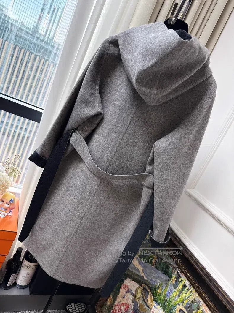 Hermes Hermes Grey with Dark Grey Lining, One Button Hooded, Belt Size XXS / US 00 / IT 34 - 2 Thumbnail
