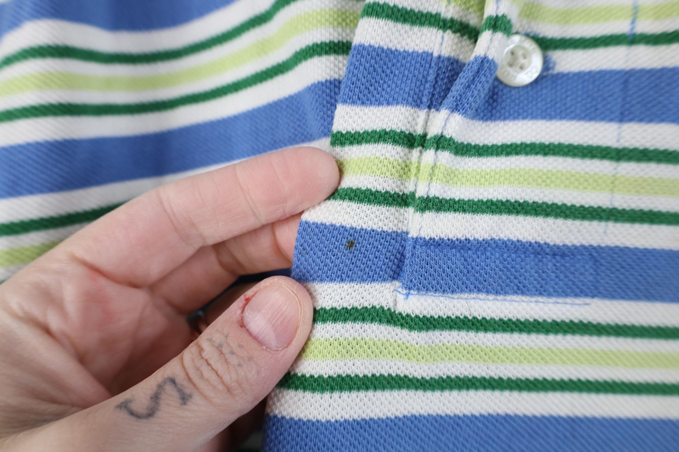 Polo Ralph Lauren Vintage 90s Ralph Lauren Box Logo Striped Knit Golf Polo Size US M / EU 48-50 / 2 - 6 Thumbnail