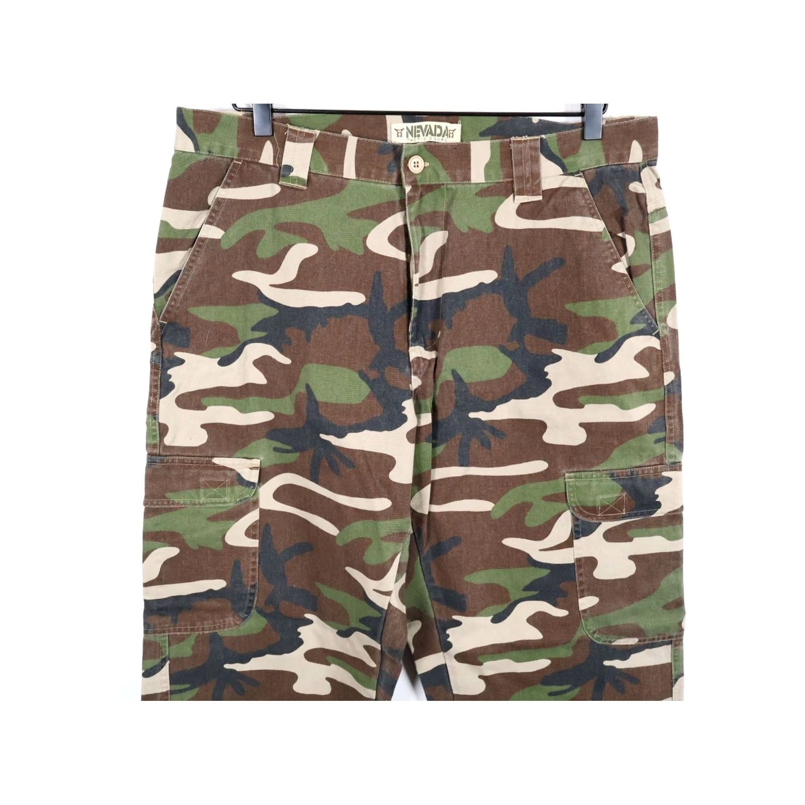 Vintage VINTAGE Nevada Cargo Pants Men 36 x 32 Camouflage Green Brown 90s Army Outdoor Workwear Pants Mens Size US 36 / EU 52 - 4 Thumbnail